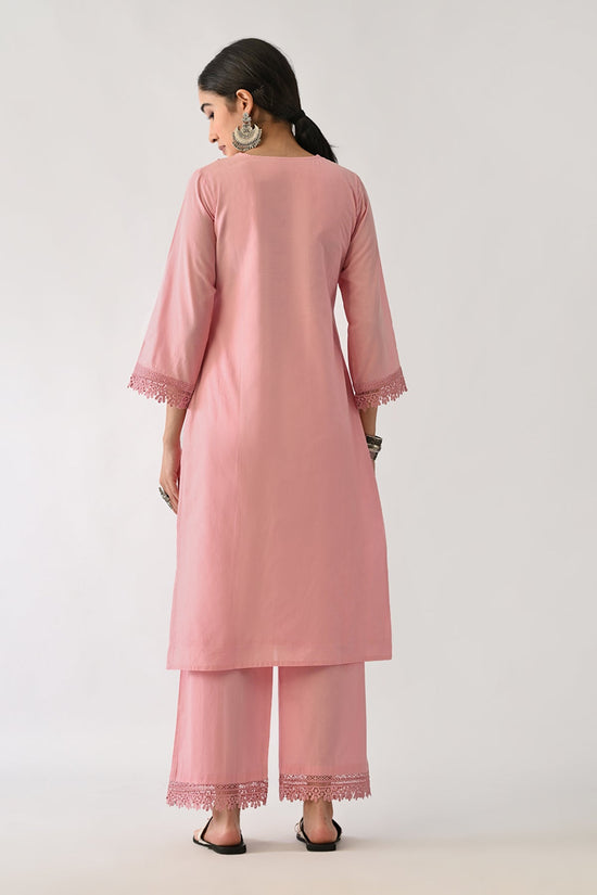 Pink Embroidered Kurta Set (2 Piece)