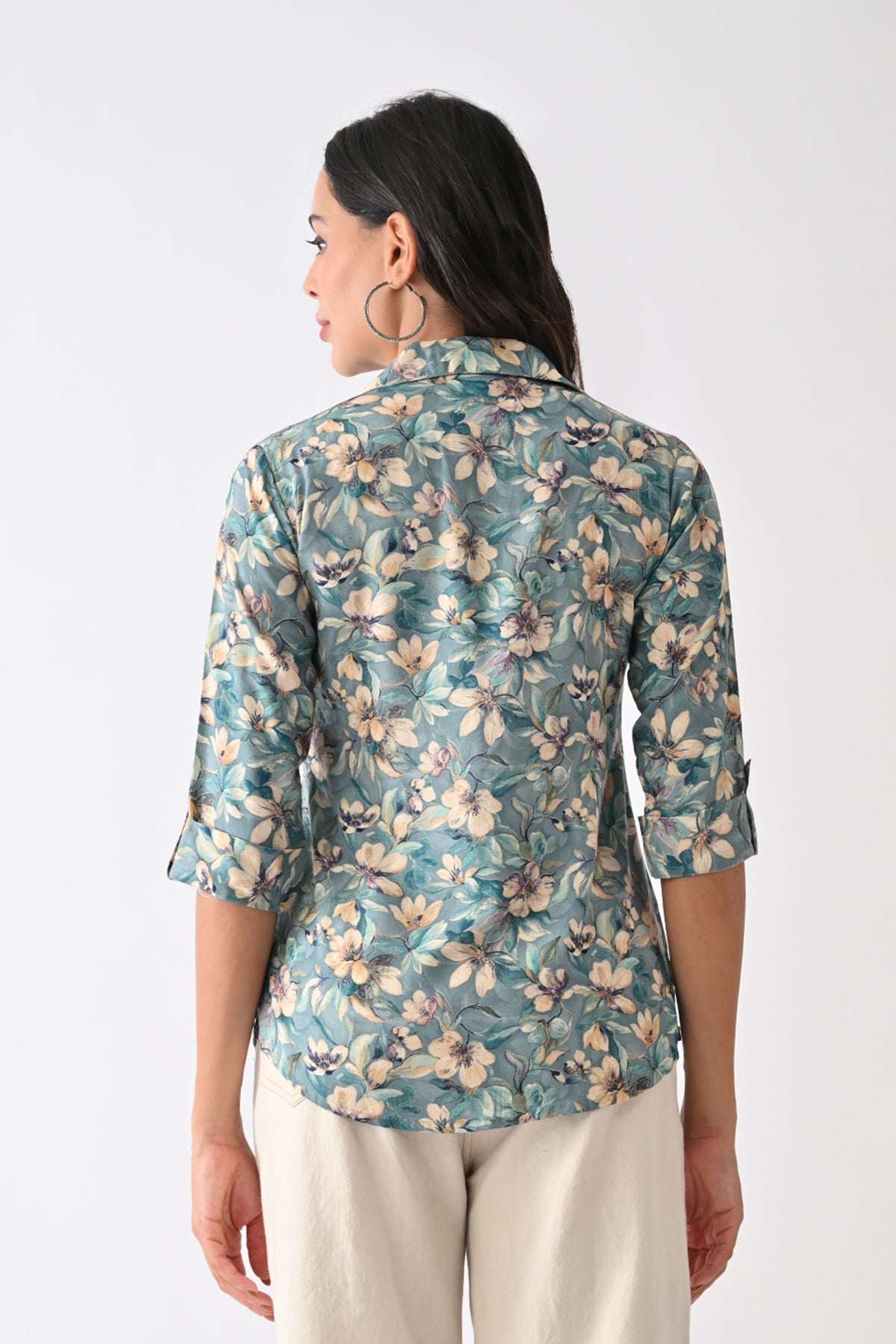 Blue Floral Printed Top