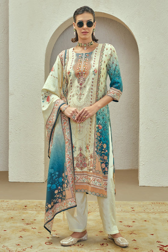 Multi Embellished Kurta Set (3 Piece)