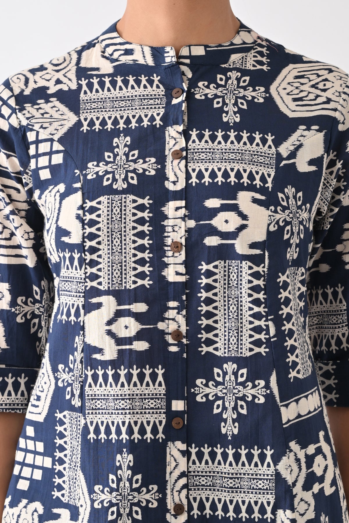 Navy Blue Abstract Printed Kurta Set  (2 Piece)