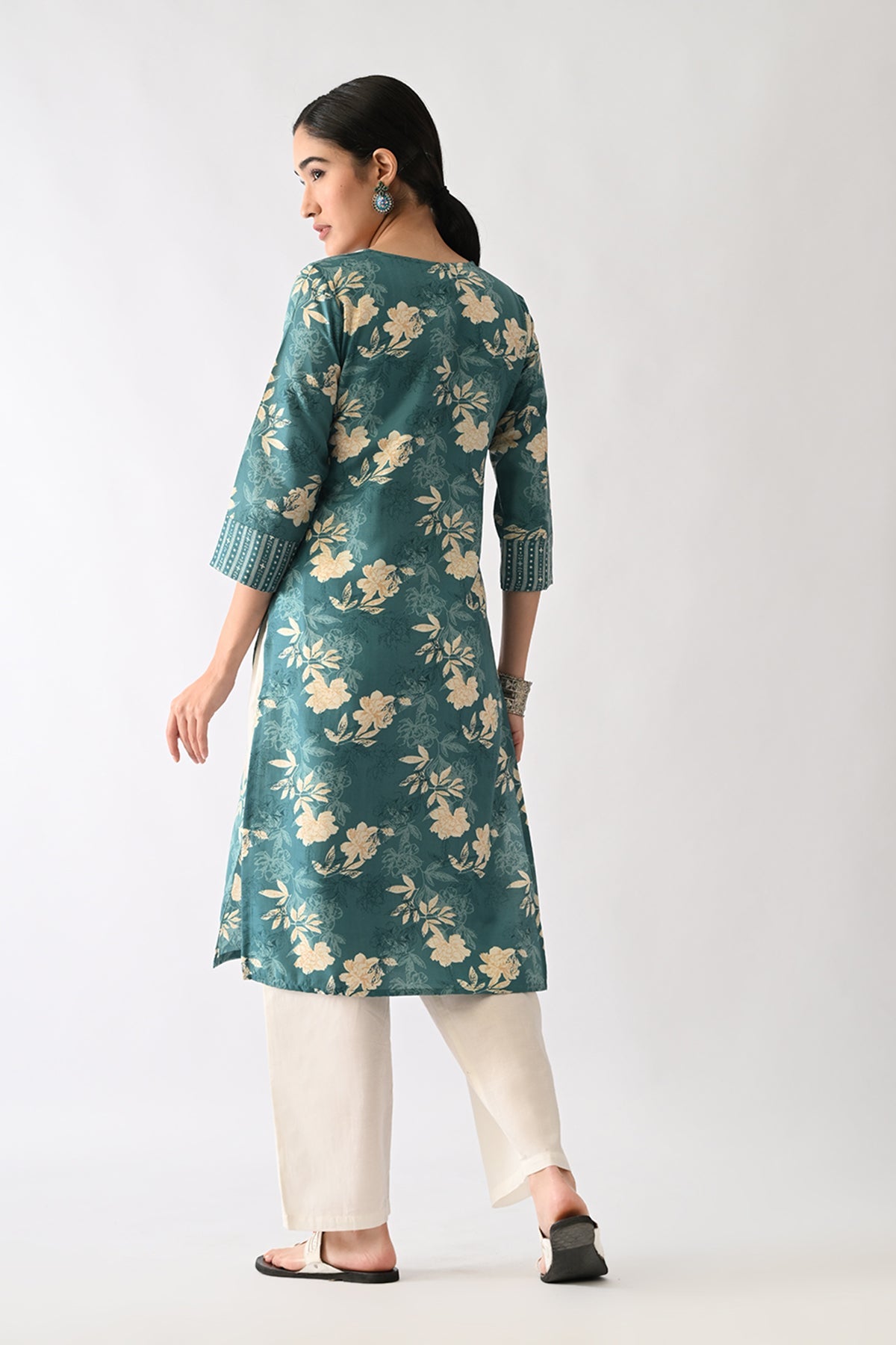 Green Printed Kurta