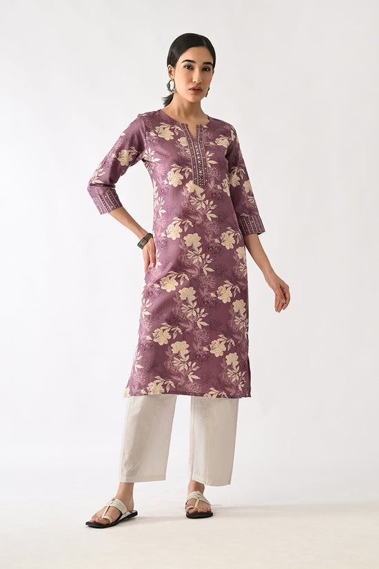 Purple Printed Kurta