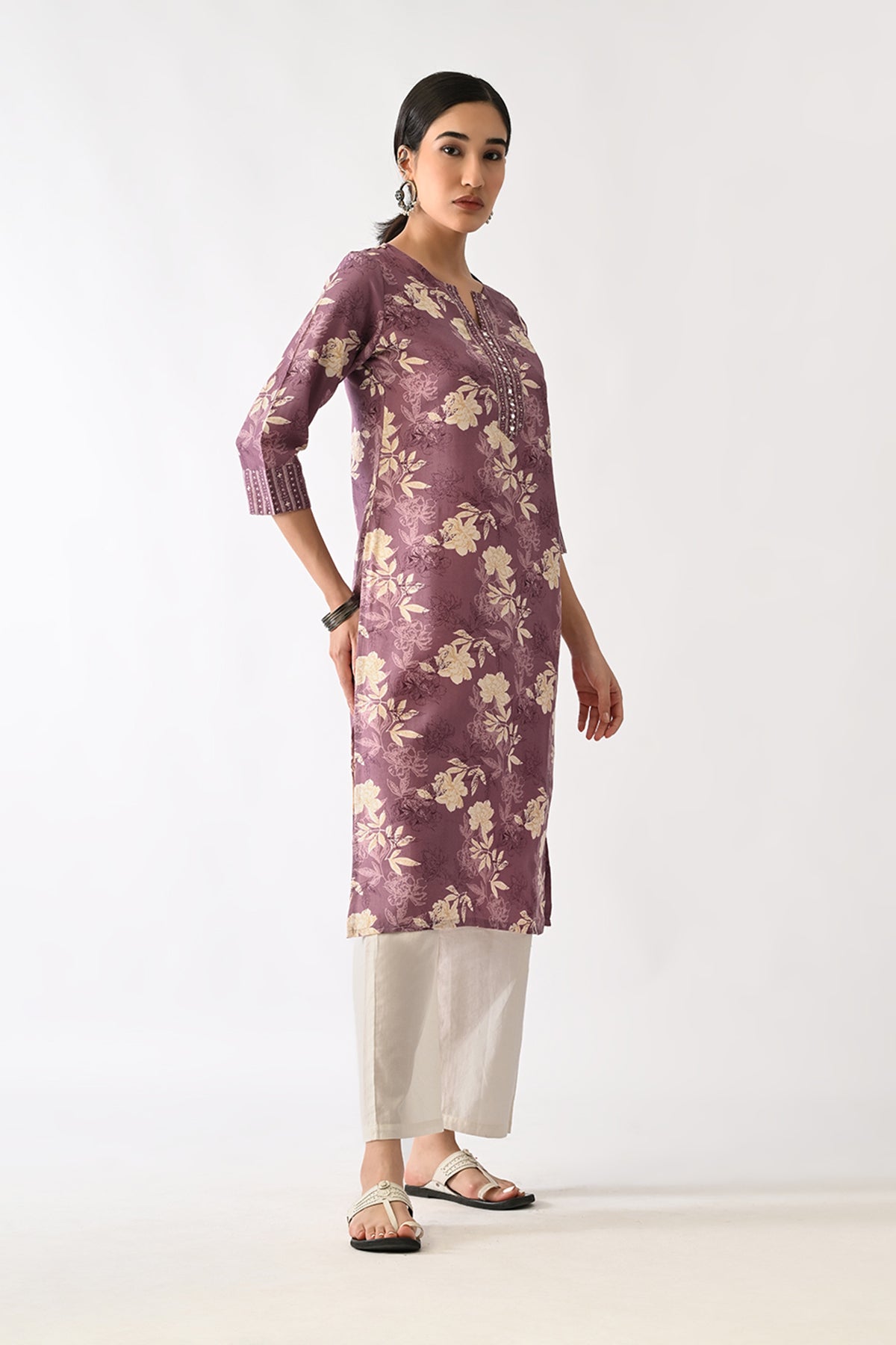 Purple Printed Kurta