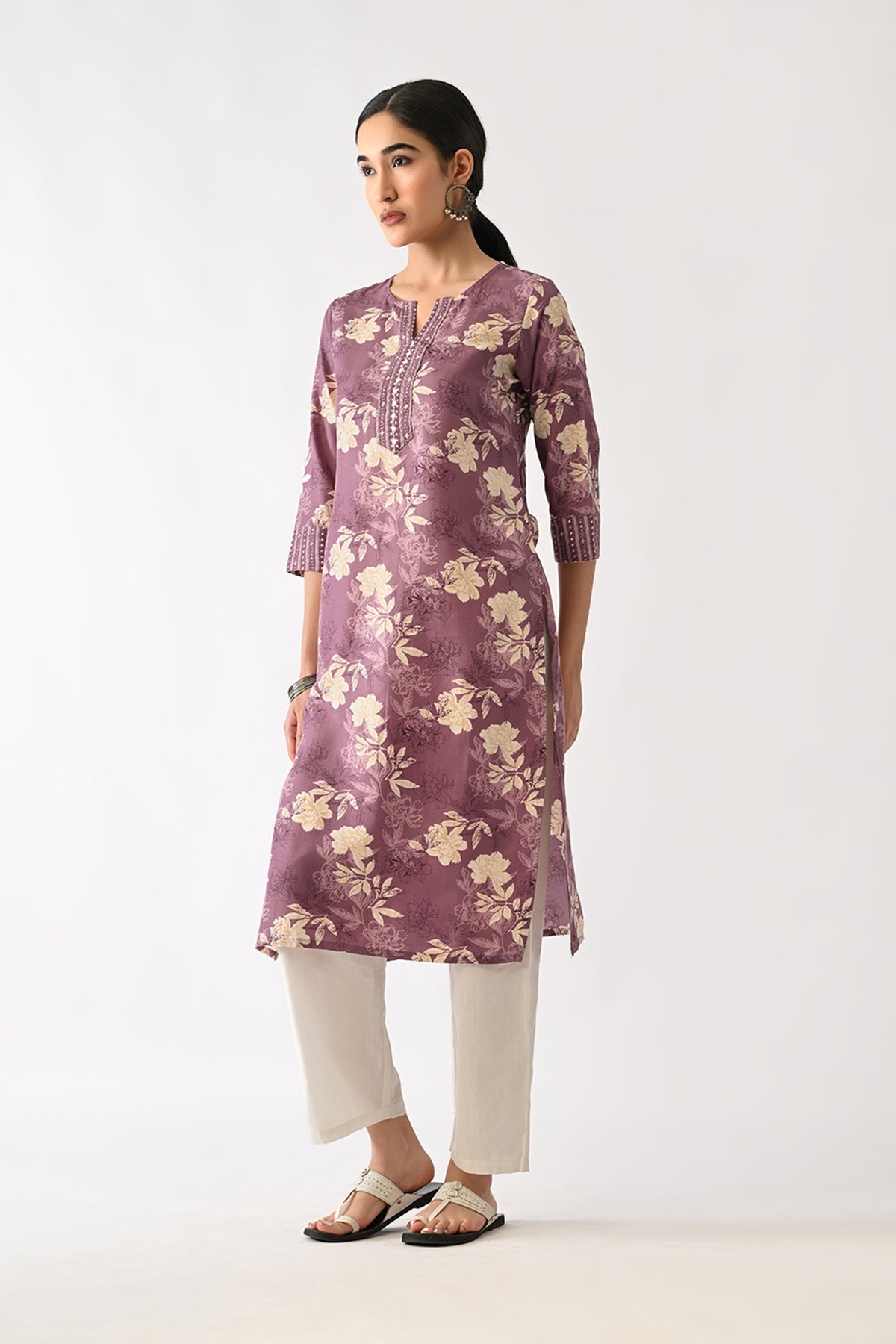 Purple Printed Kurta