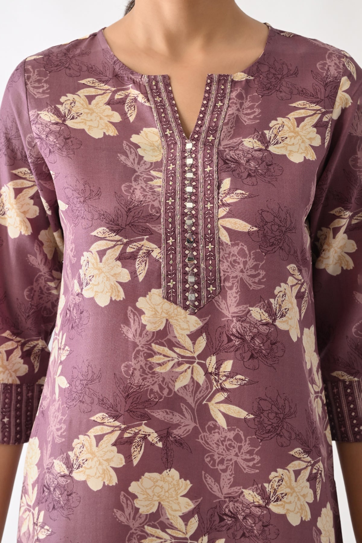 Purple Printed Kurta