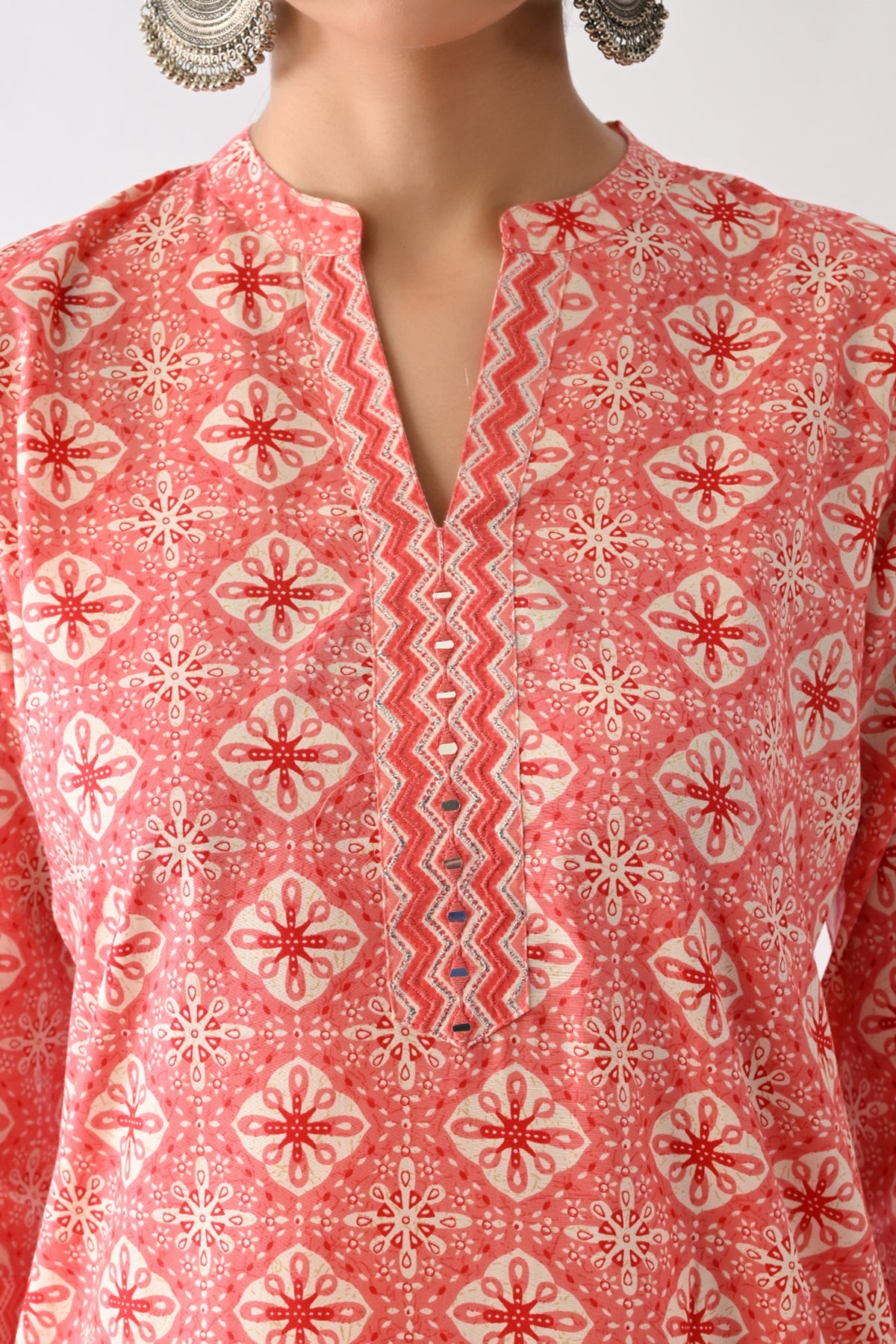 Pink Ethnic Motif Printed Kurta 3 Pcs Set