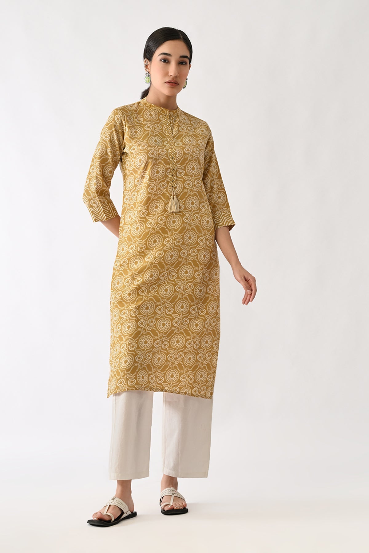 Pista Green Printed Kurta