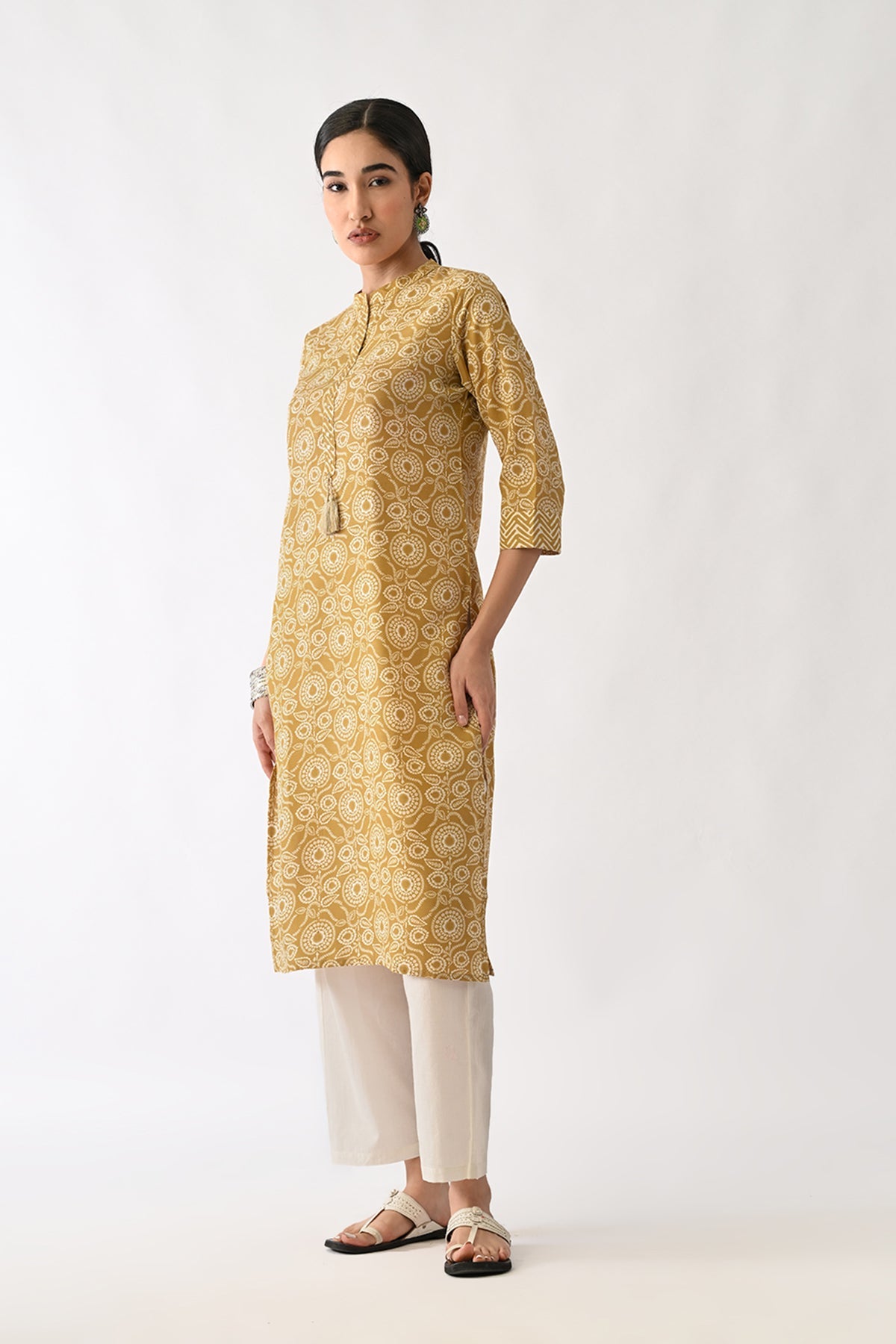 Pista Green Printed Kurta