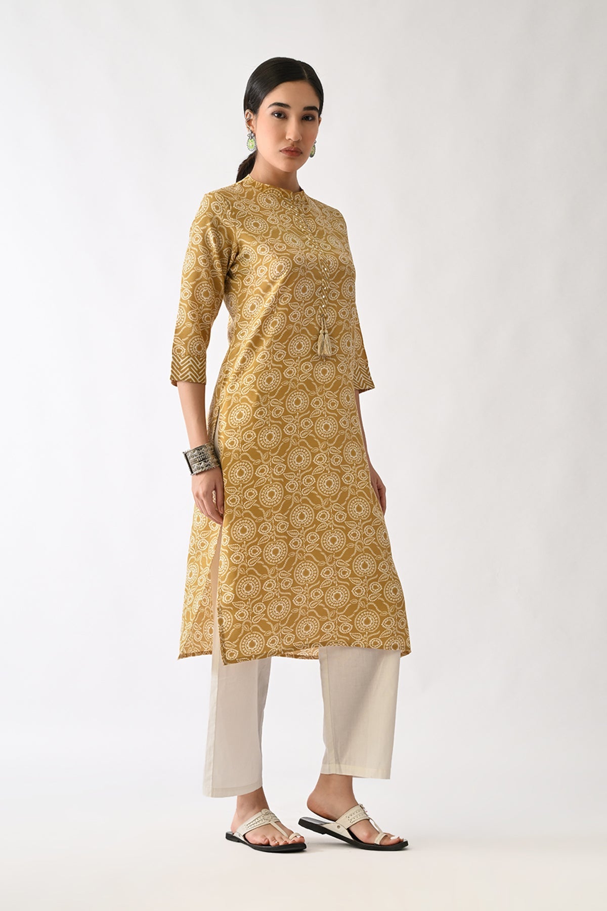 Pista Green Printed Kurta