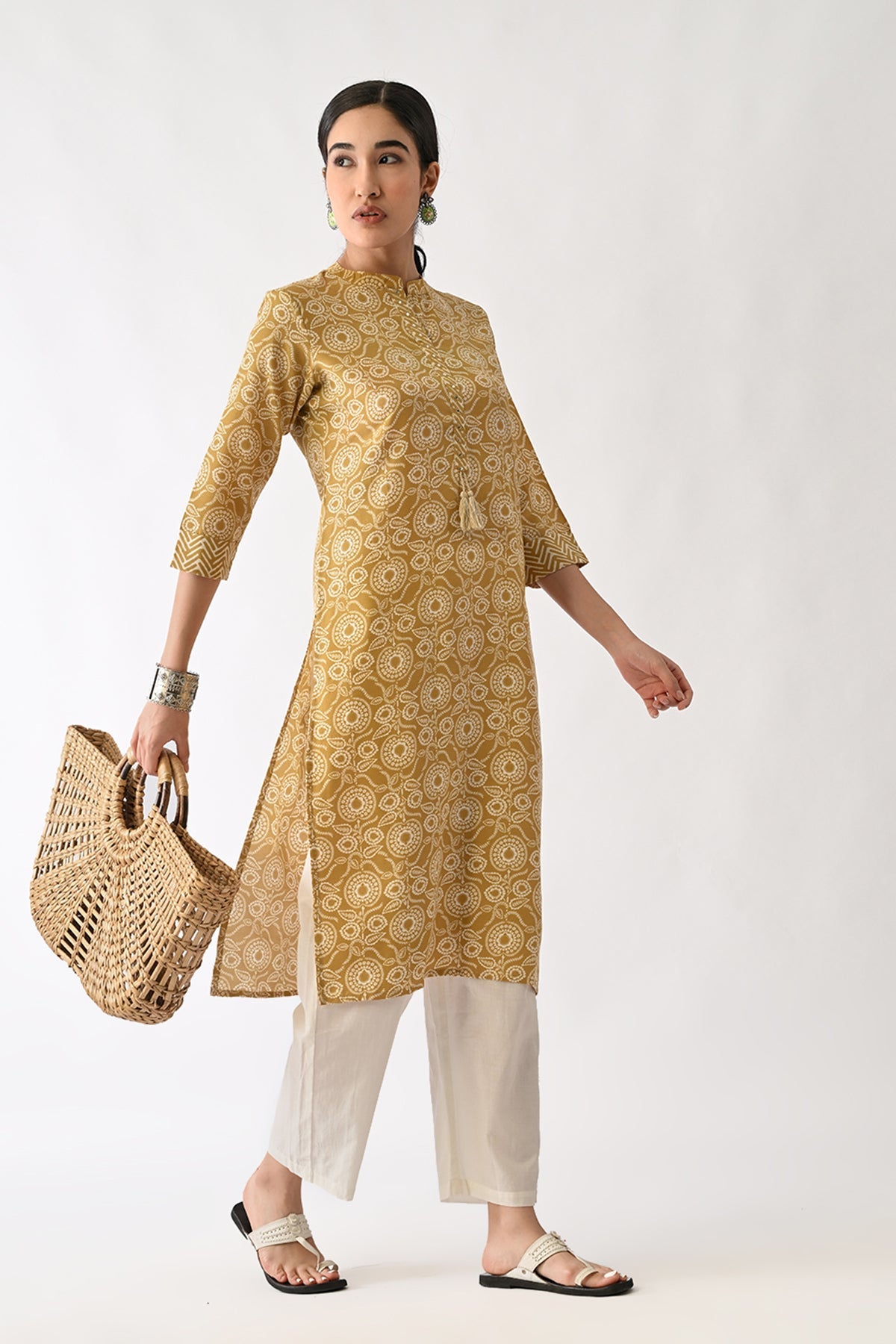 Pista Green Printed Kurta