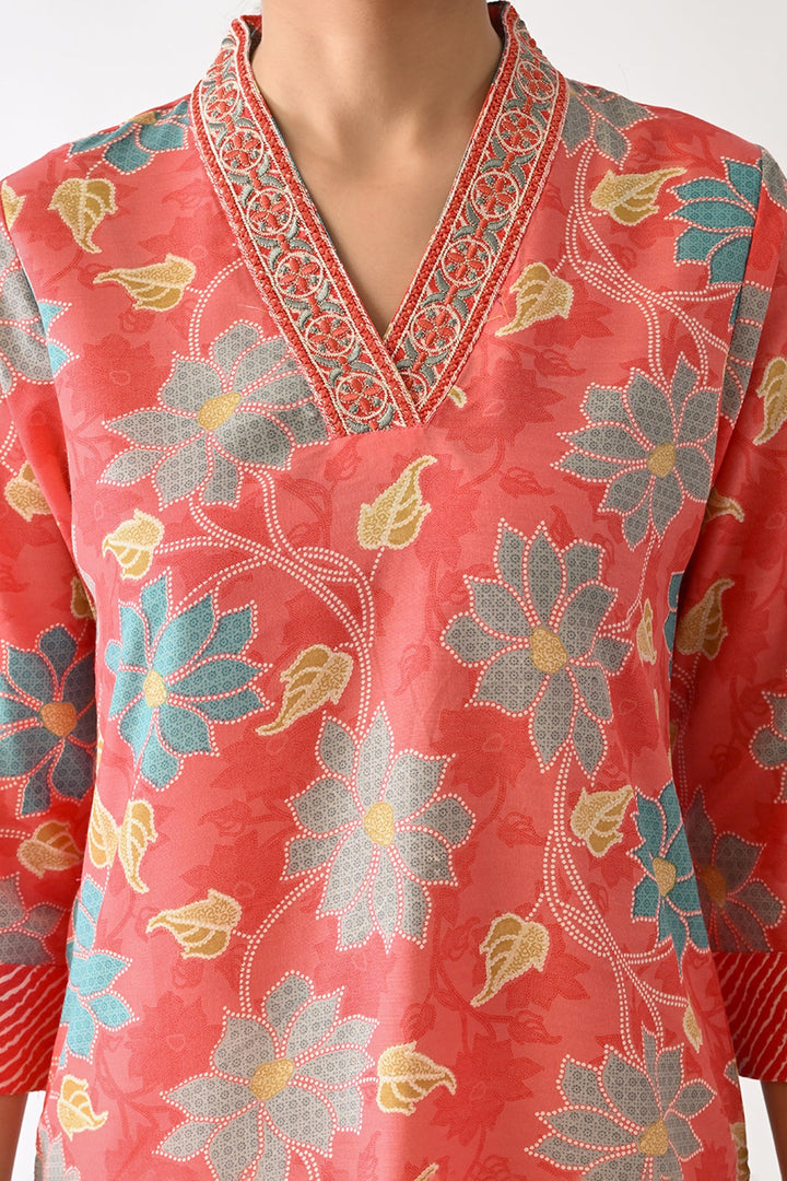 Pink Printed Kurta