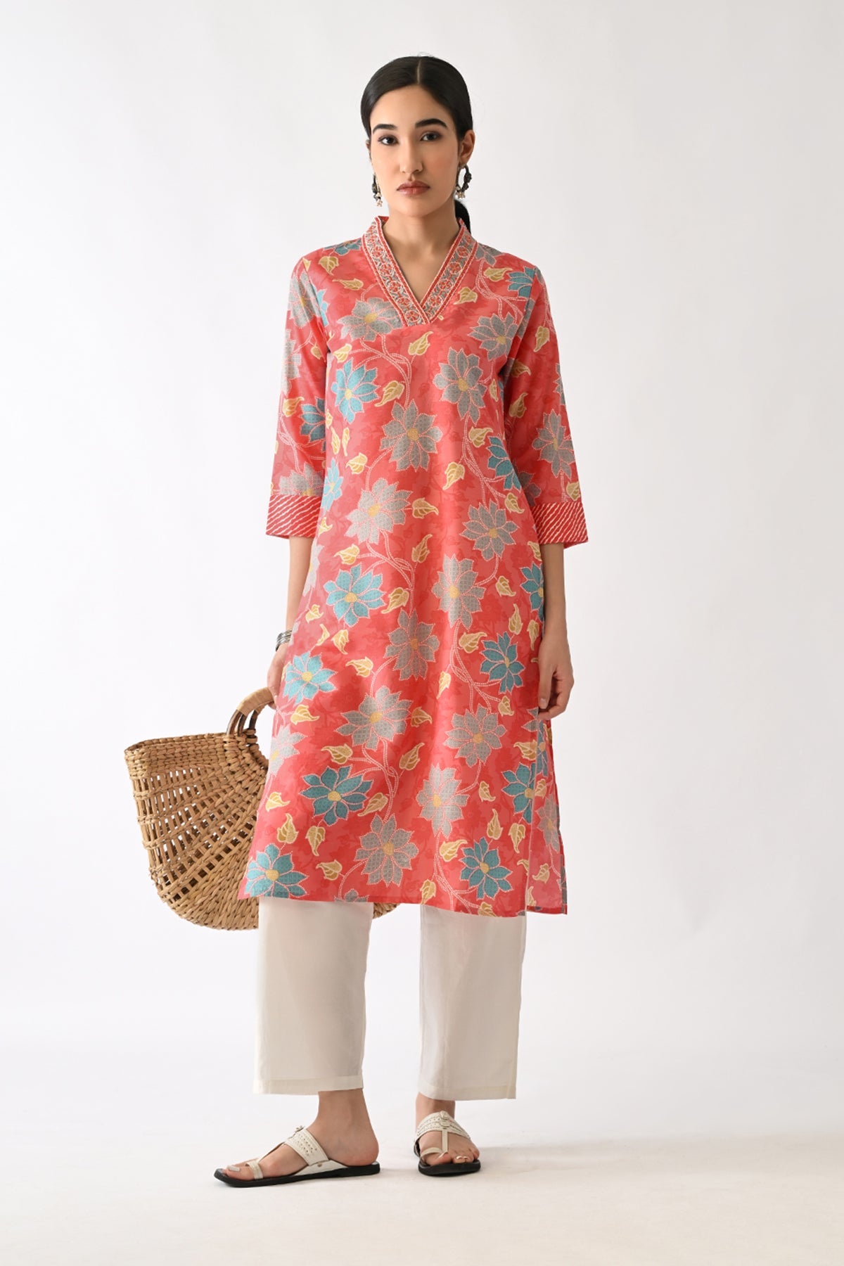 Pink Printed Kurta