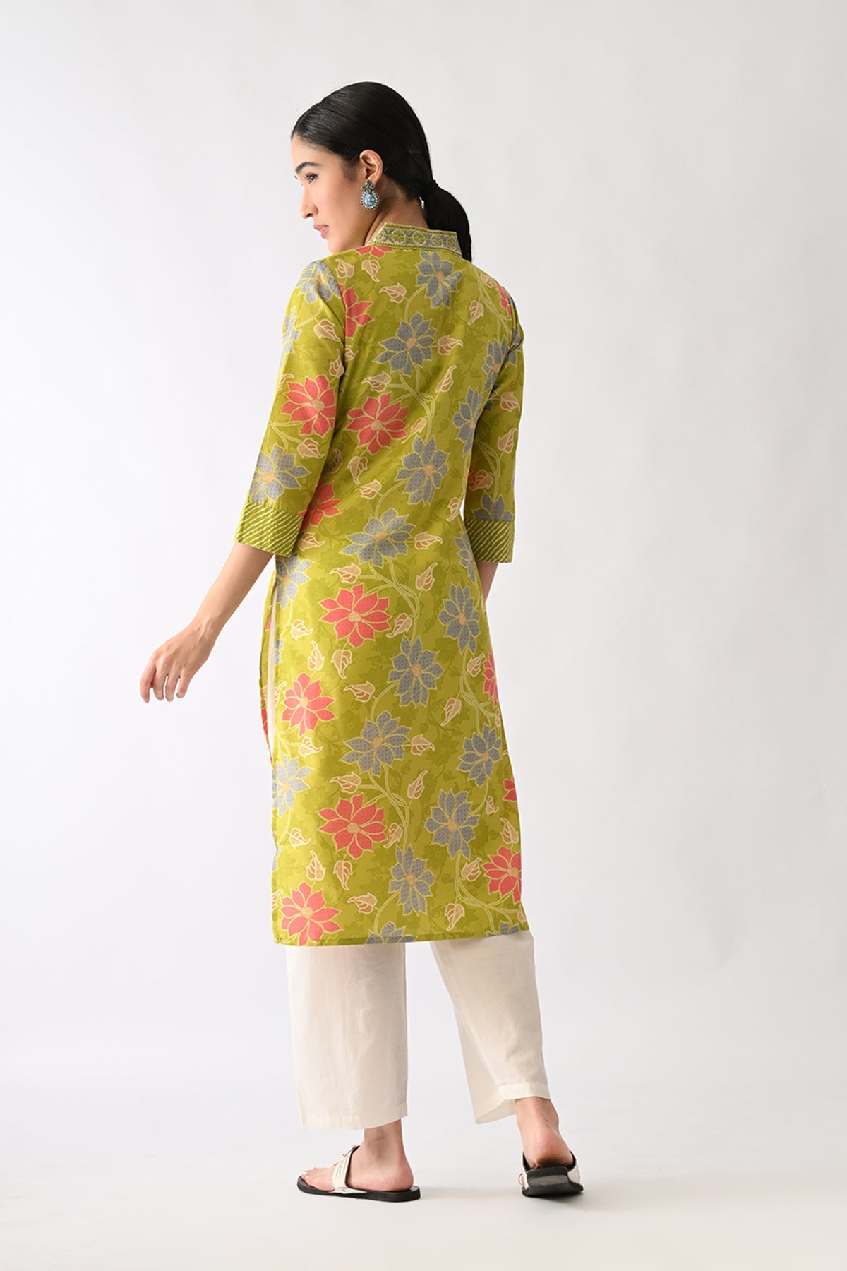 Green Printed Kurta