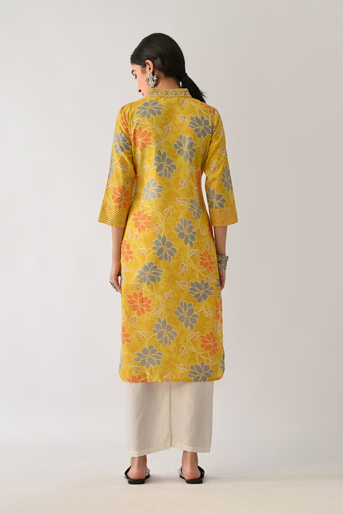 Yellow Printed Kurta