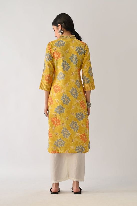 Yellow Printed Kurta