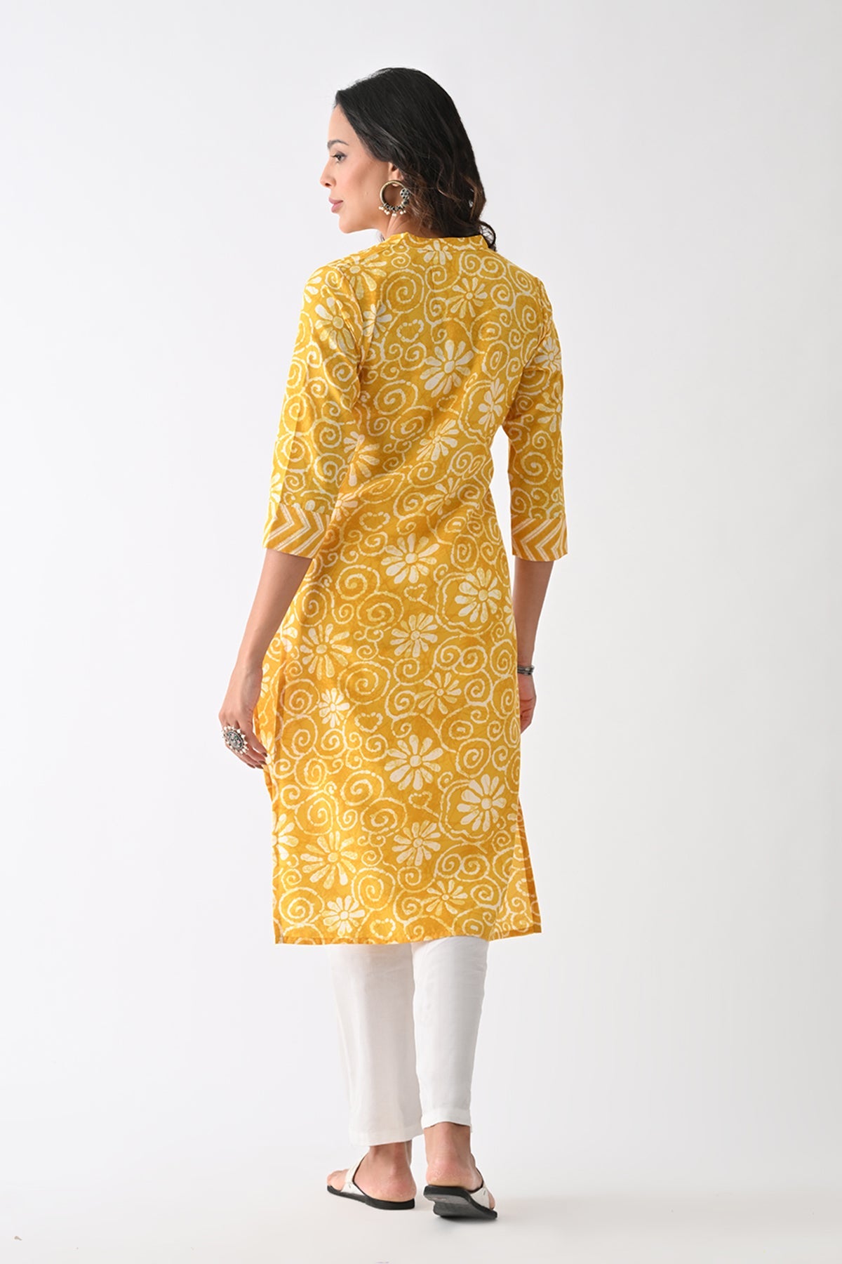Yellow Printed Kurta