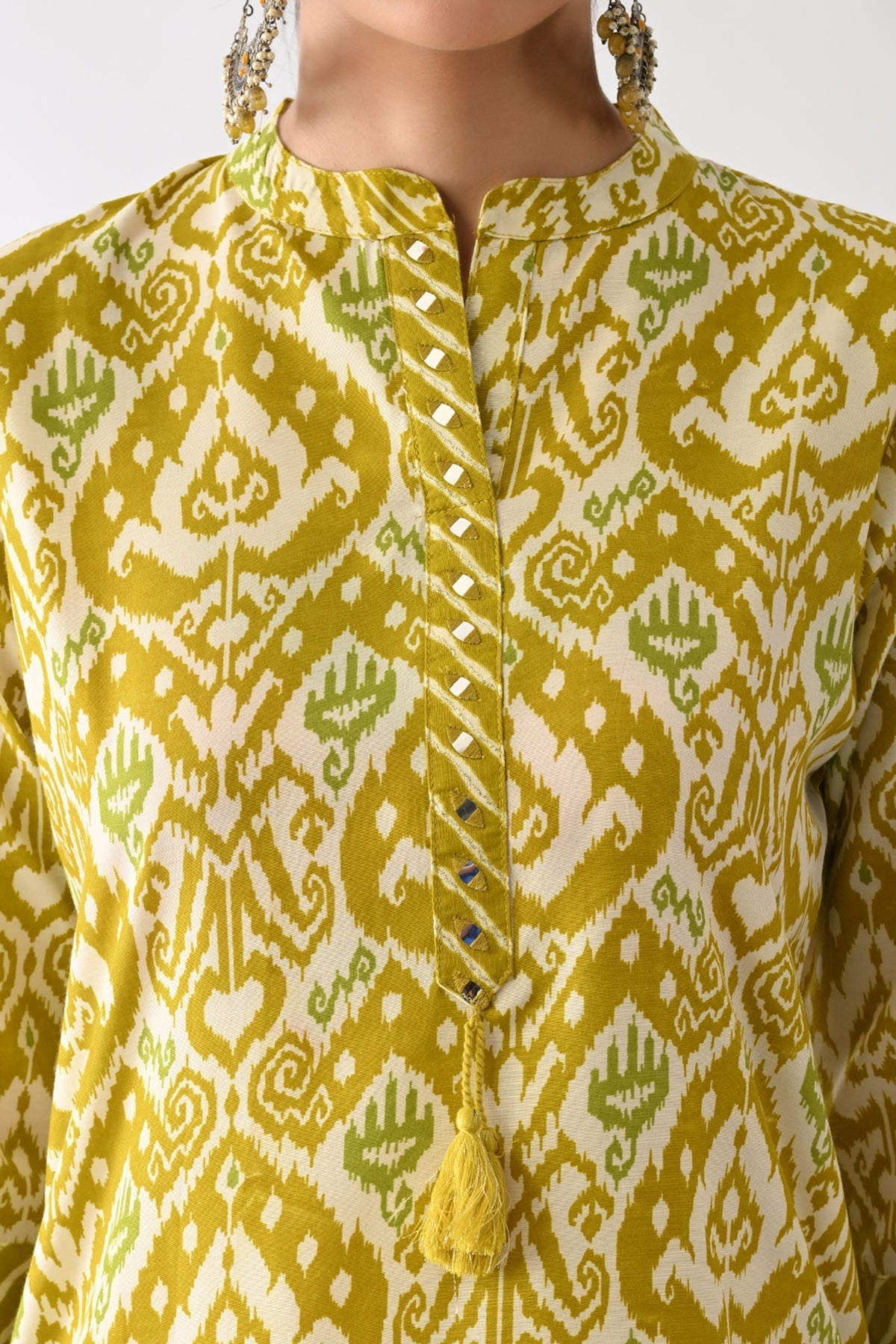 Green Printed Kurta 3 Pcs Set