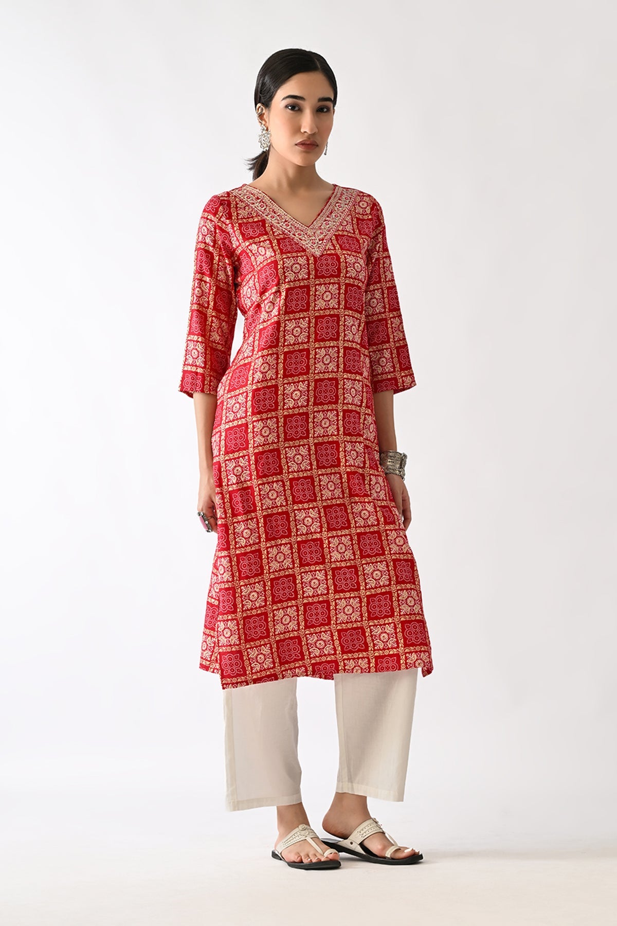 Pink Printed Kurta