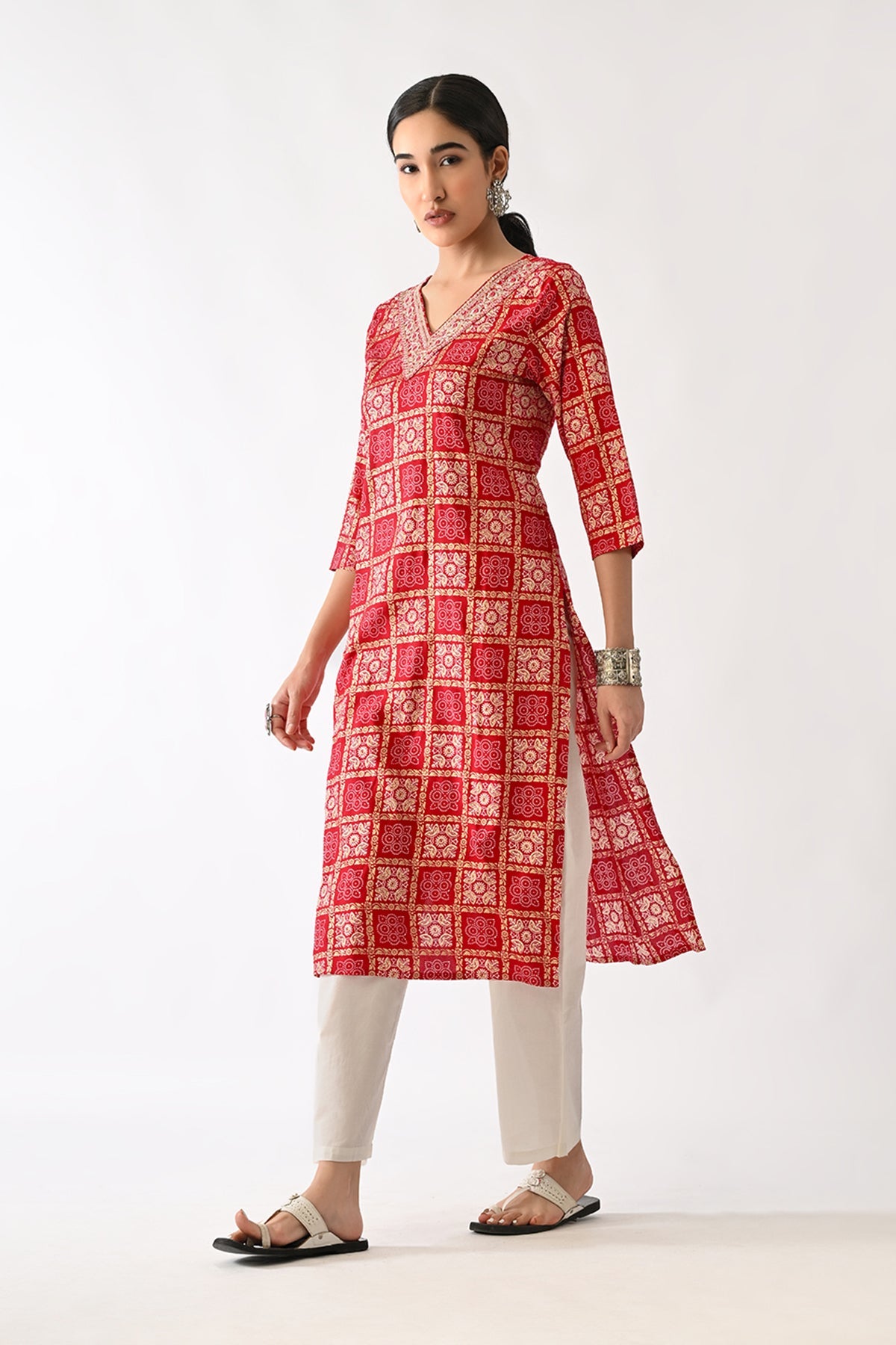 Pink Printed Kurta