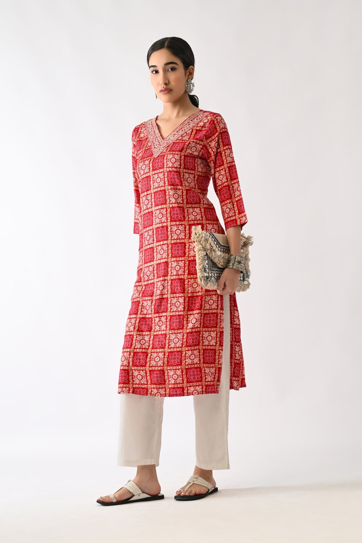 Pink Printed Kurta