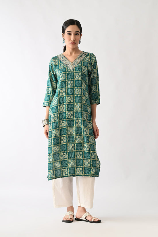 Sea Green Printed Kurta