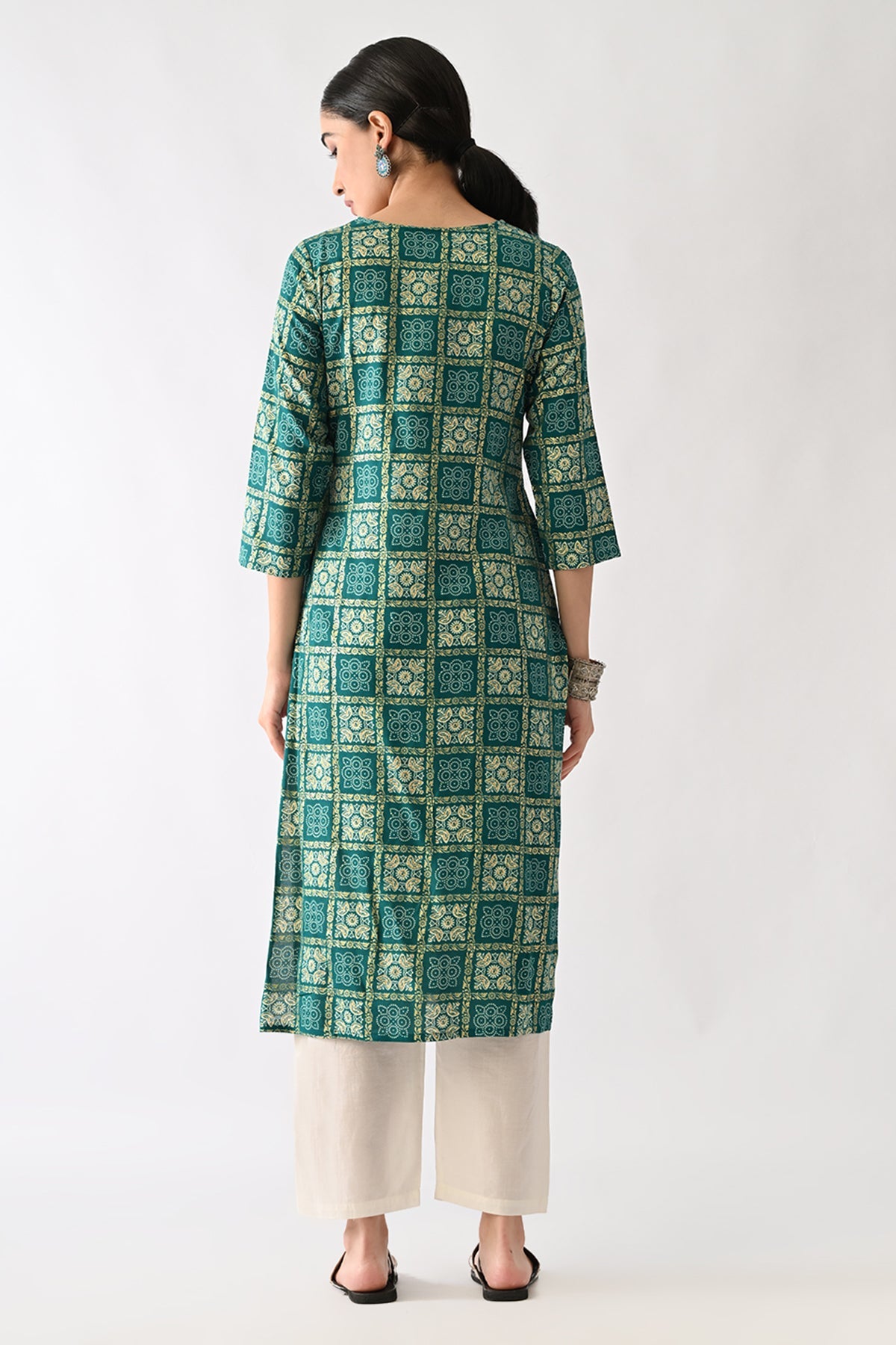 Sea Green Printed Kurta