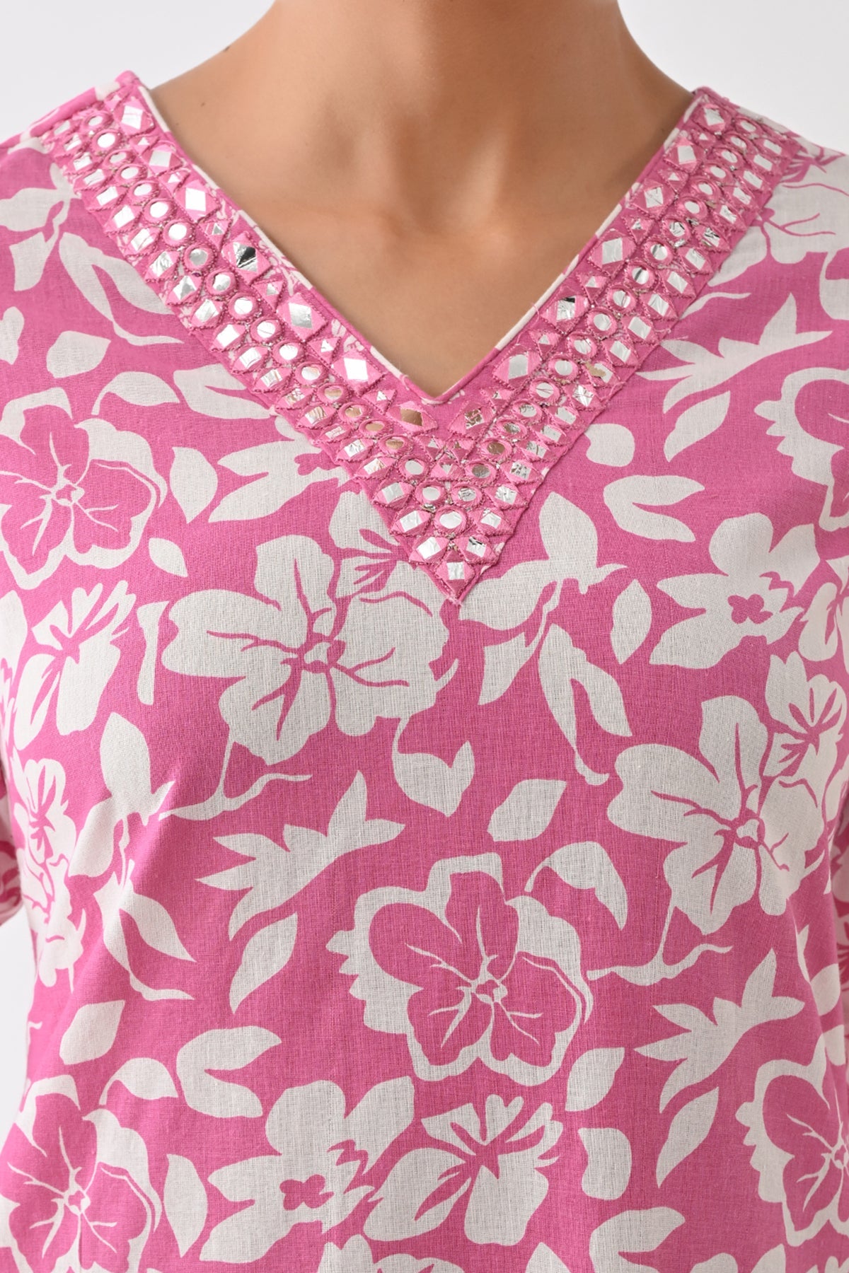 Purple Floral Printed Kurta Set (3 Piece)