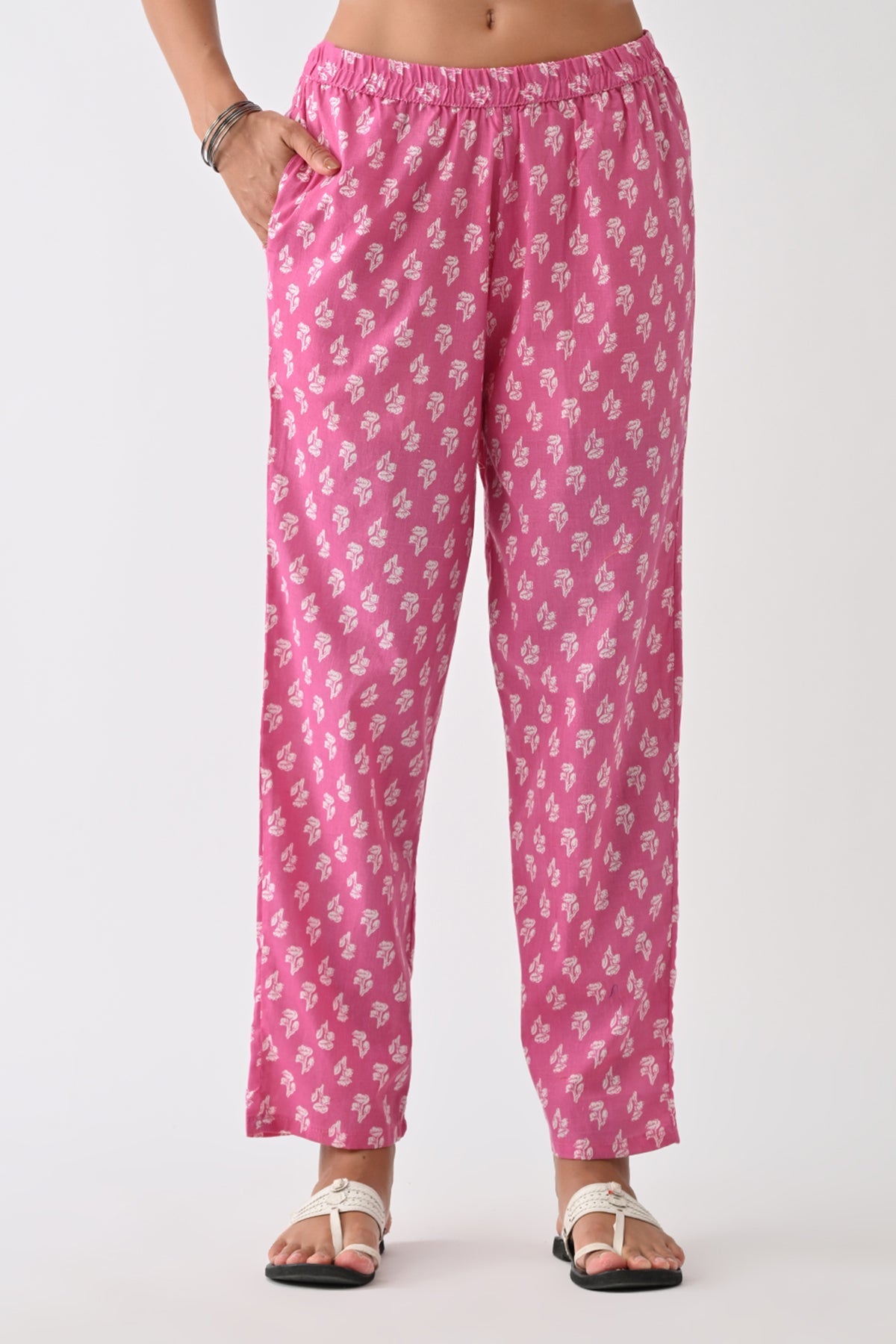 Purple Floral Printed Kurta Set (3 Piece)