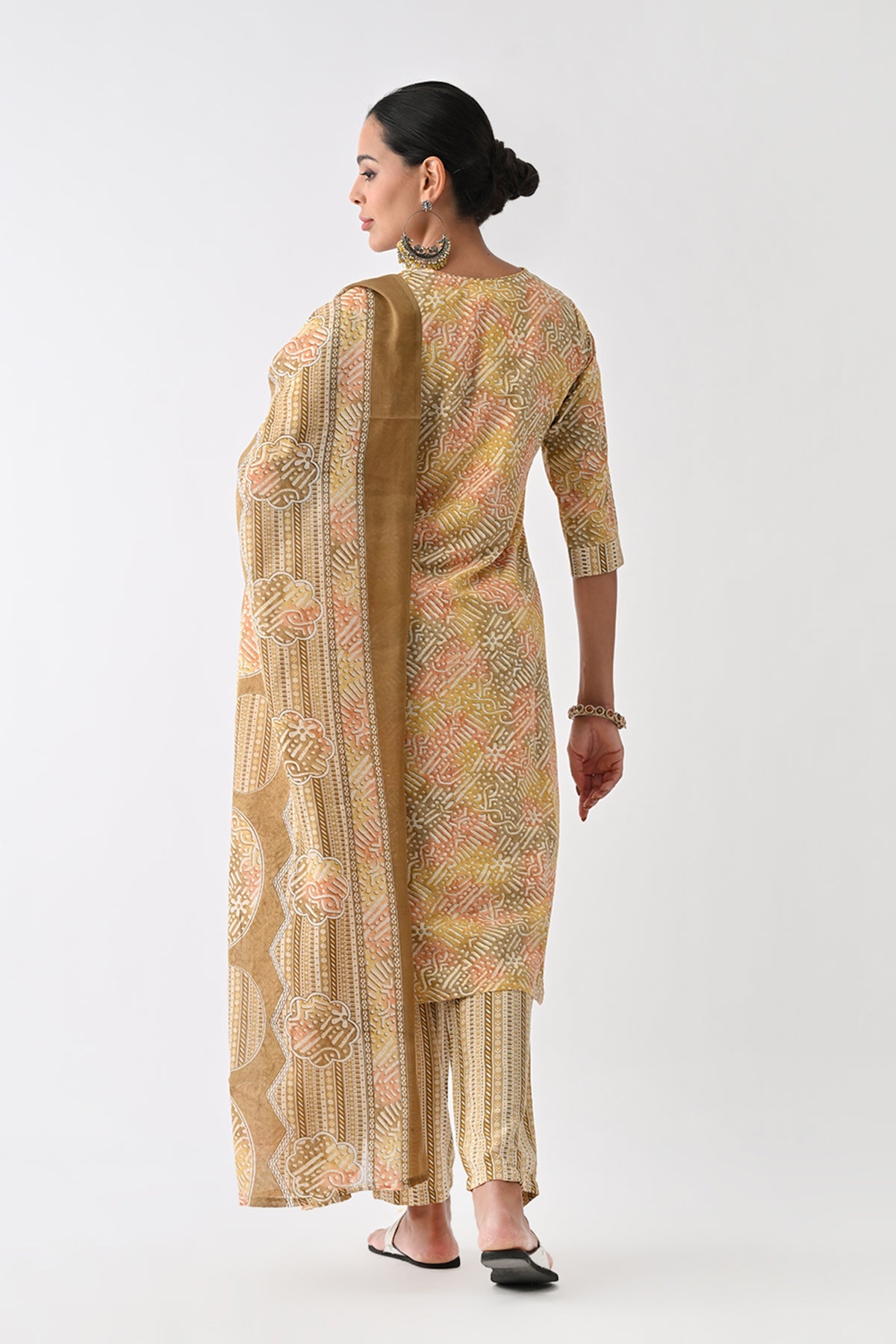 Multi Abstract Printed Kurta 3 Pcs Set