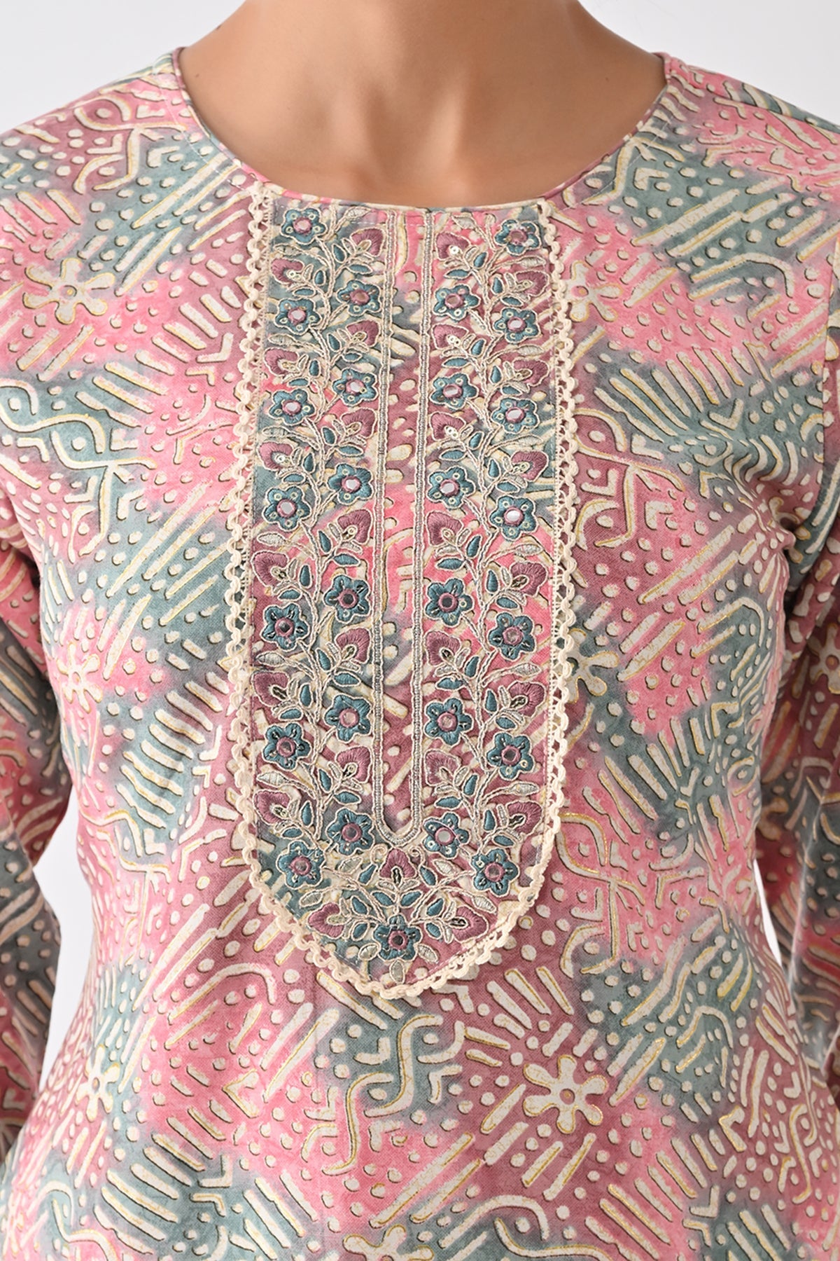 Multi Abstract Printed Kurta 3 Pcs Set