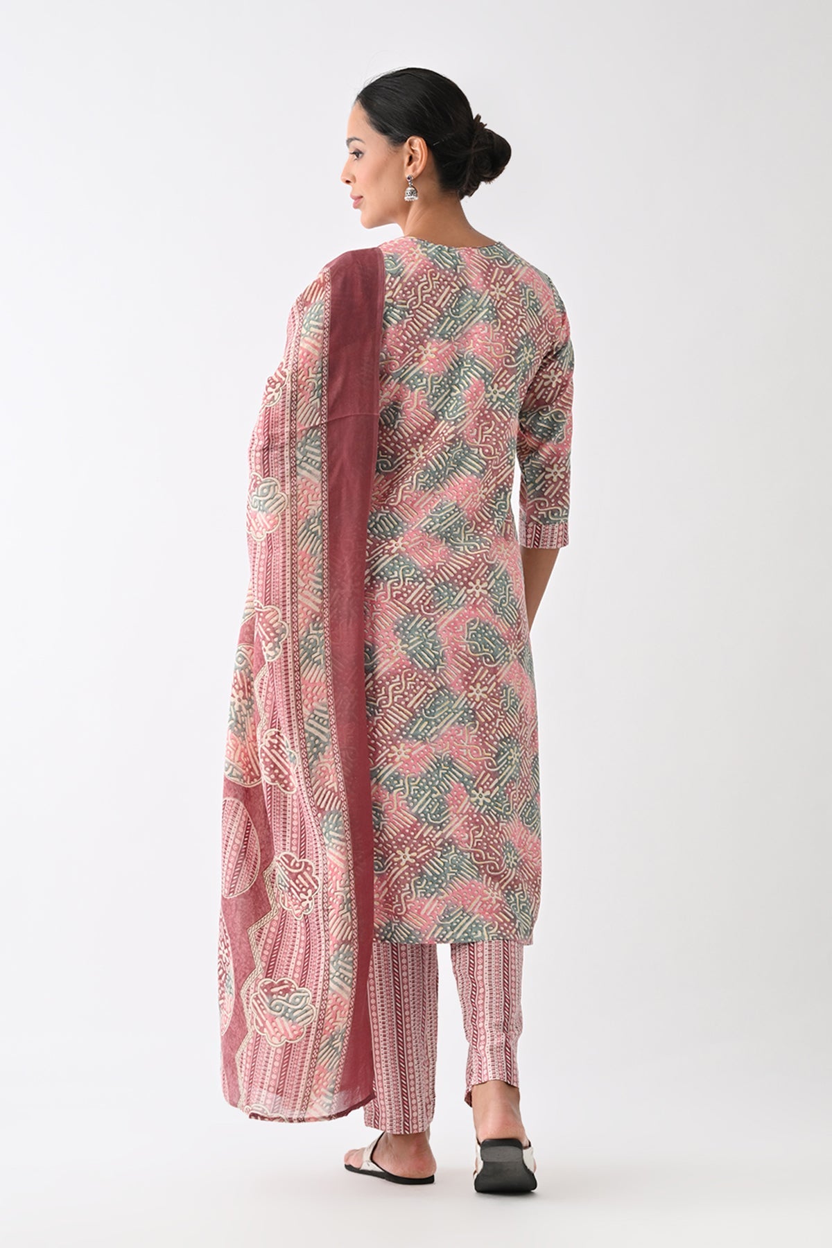 Multi Abstract Printed Kurta 3 Pcs Set