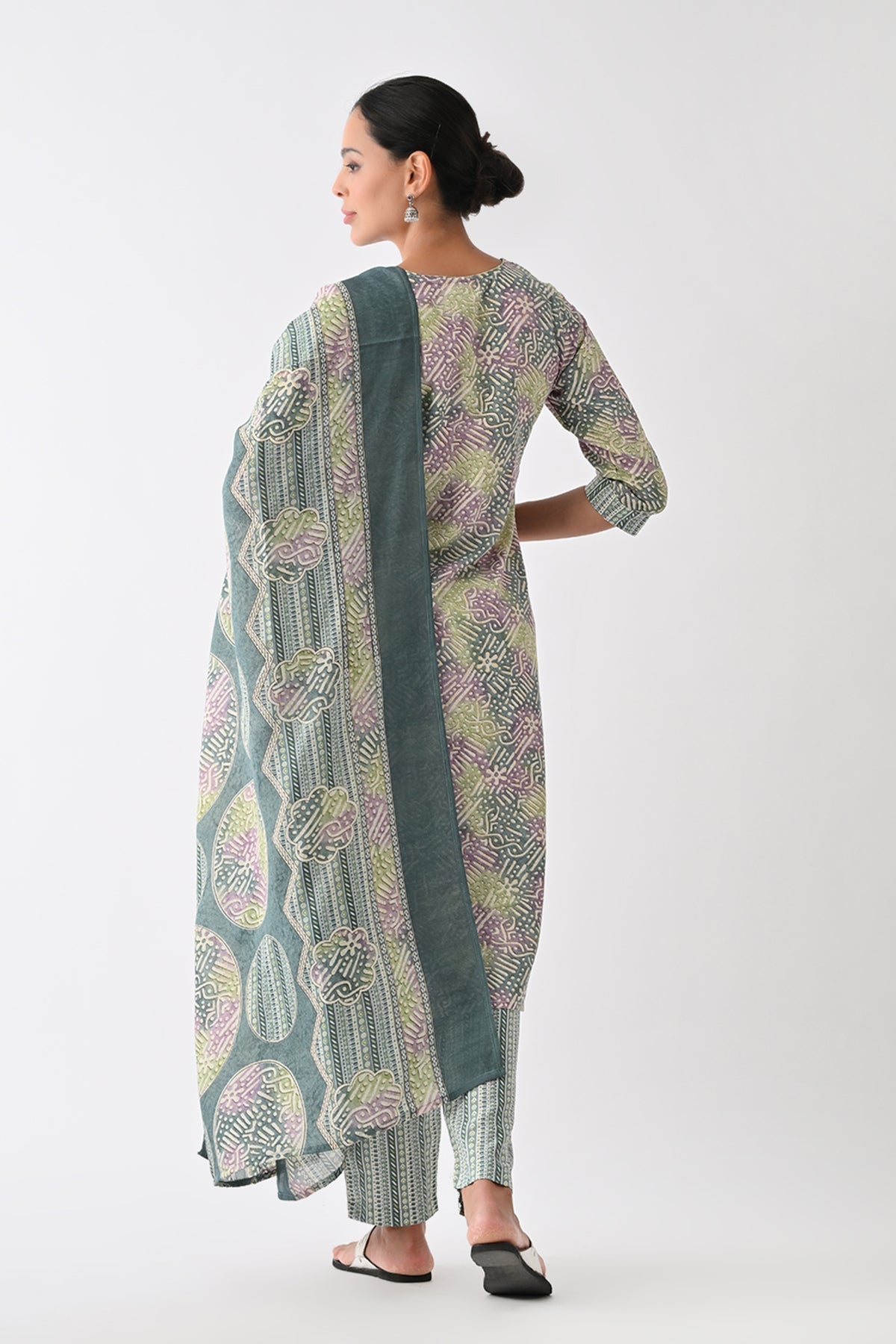 Multi Abstract Printed Kurta 3 Pcs Set