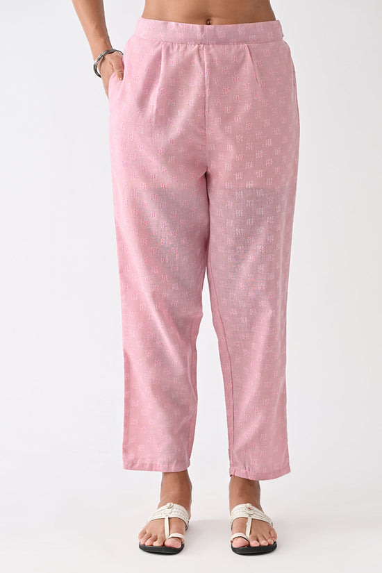 Light Pink Printed Kurta Set (3 Piece)