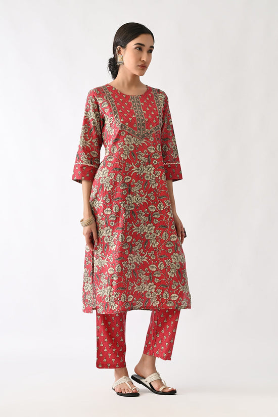 Pink Printed Kurta Set(3 Piece)