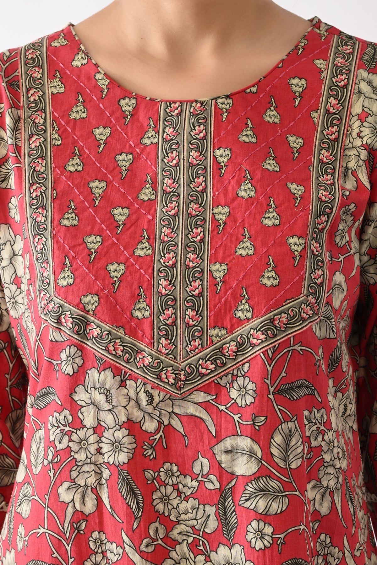 Pink Printed Kurta Set(3 Piece)