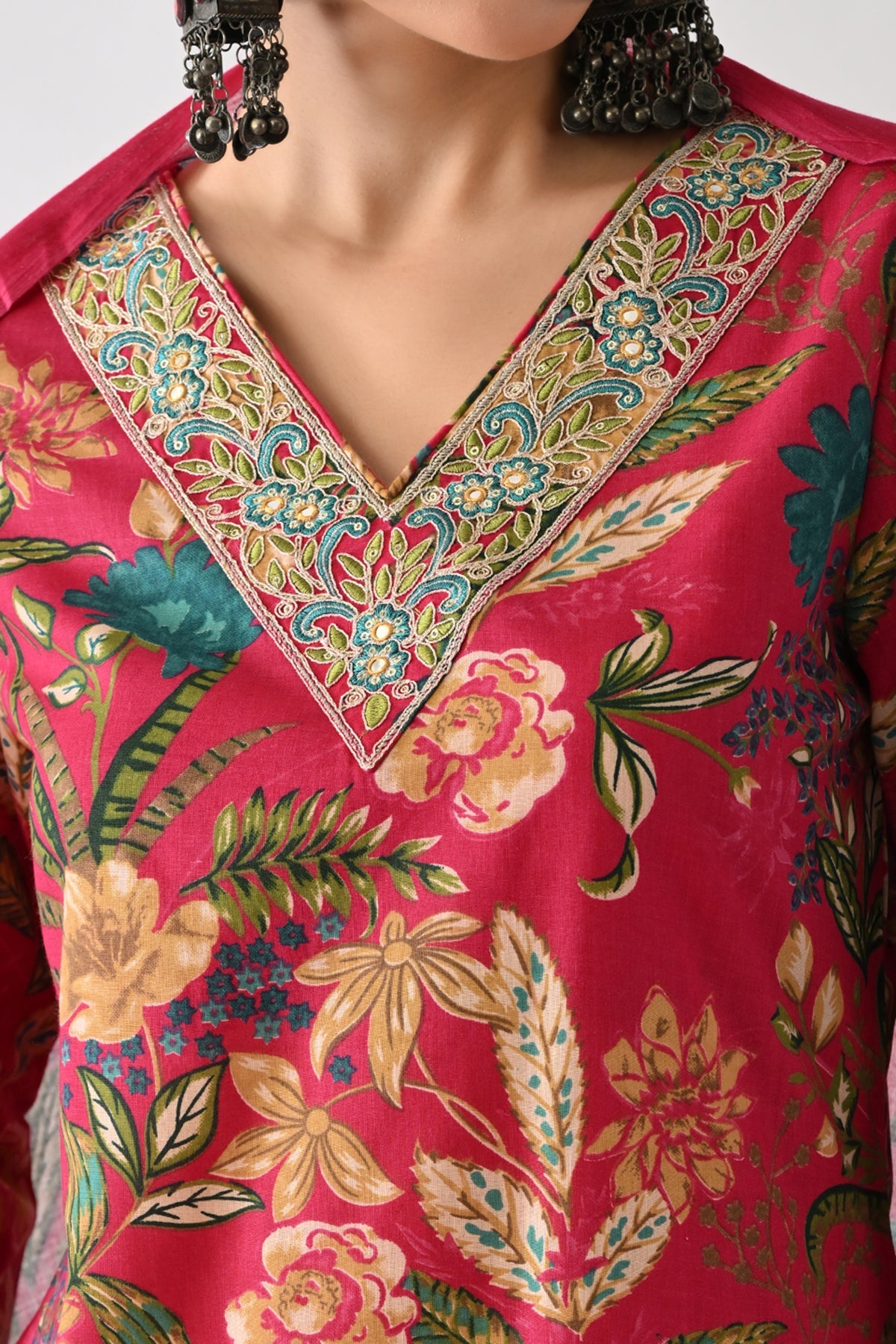 Pink Printed Kurta 3 Pcs Set