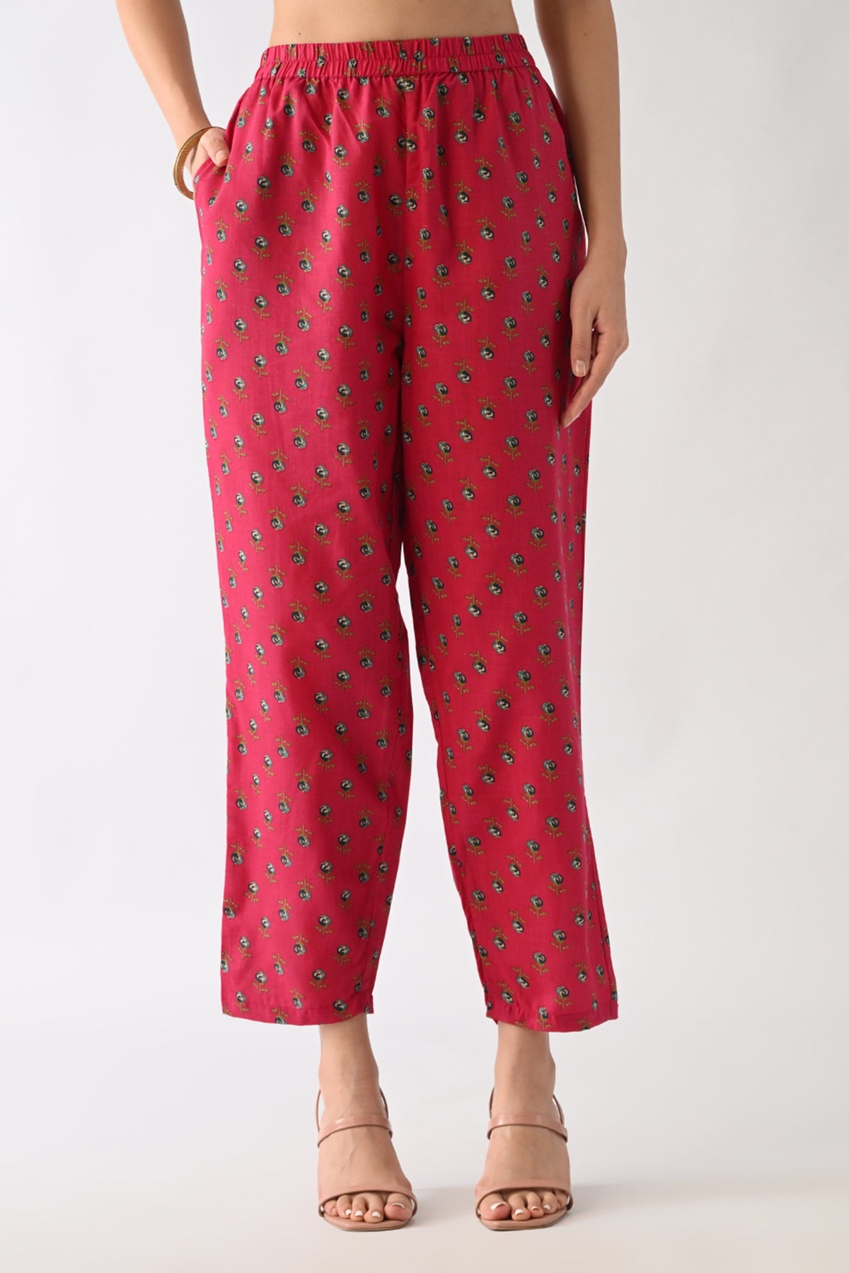 Pink Printed Kurta 3 Pcs Set