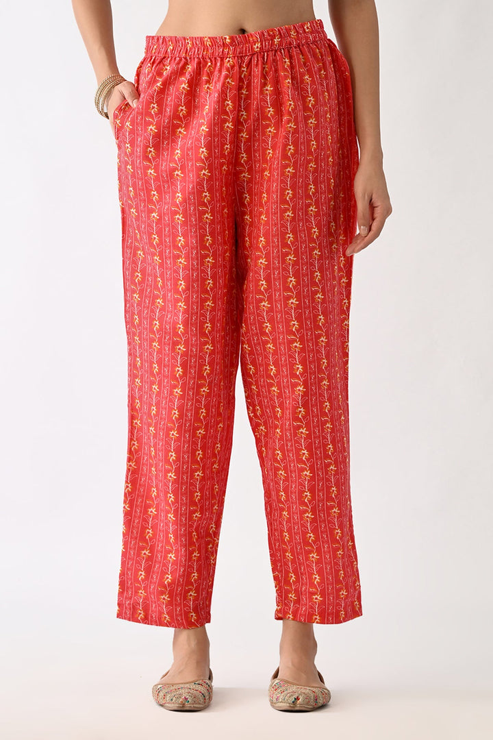 Pink Printed Kurta Set(3 Piece)
