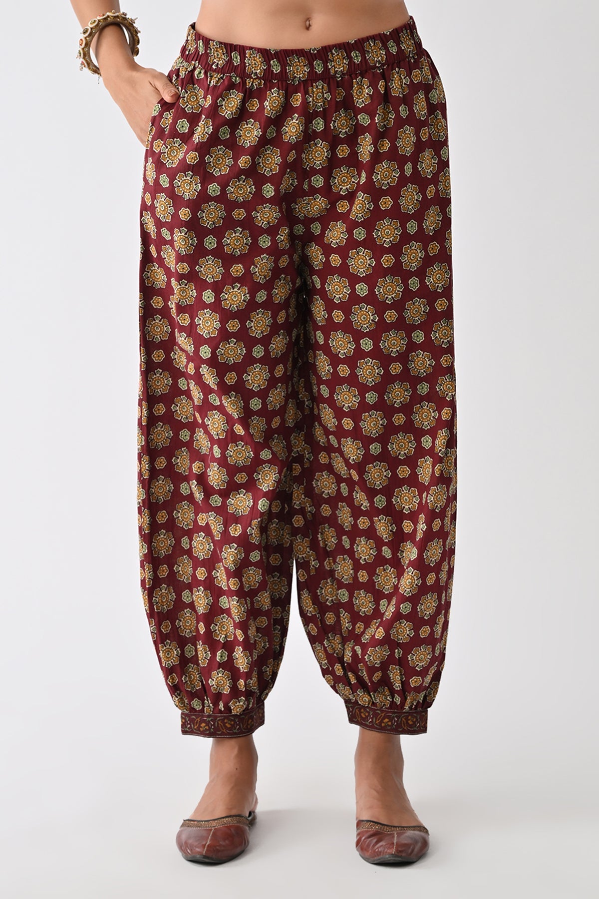 Rust Paisley Printed Kurta 3 Pcs Set