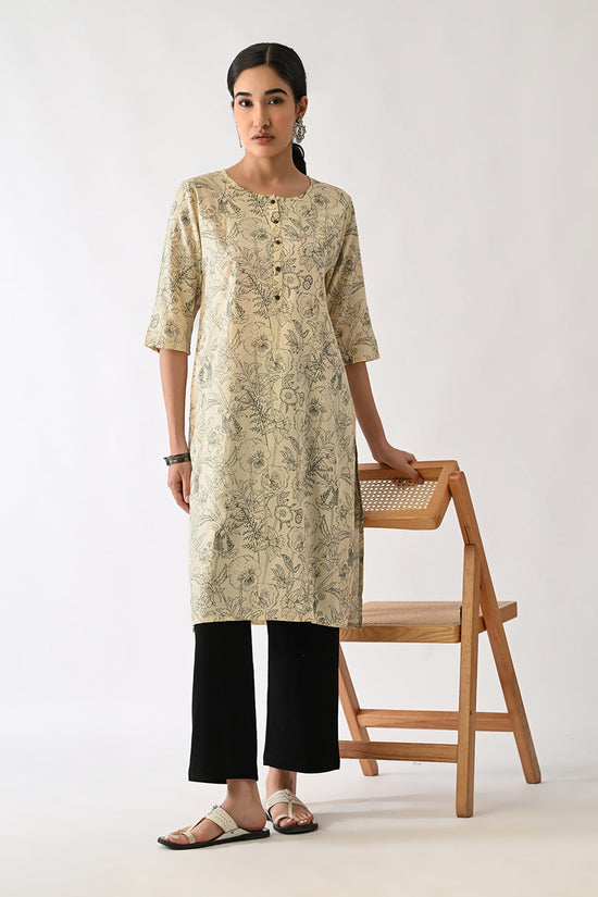 Cream Printed Kurta