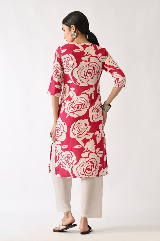 Pink Floral Printed Kurta