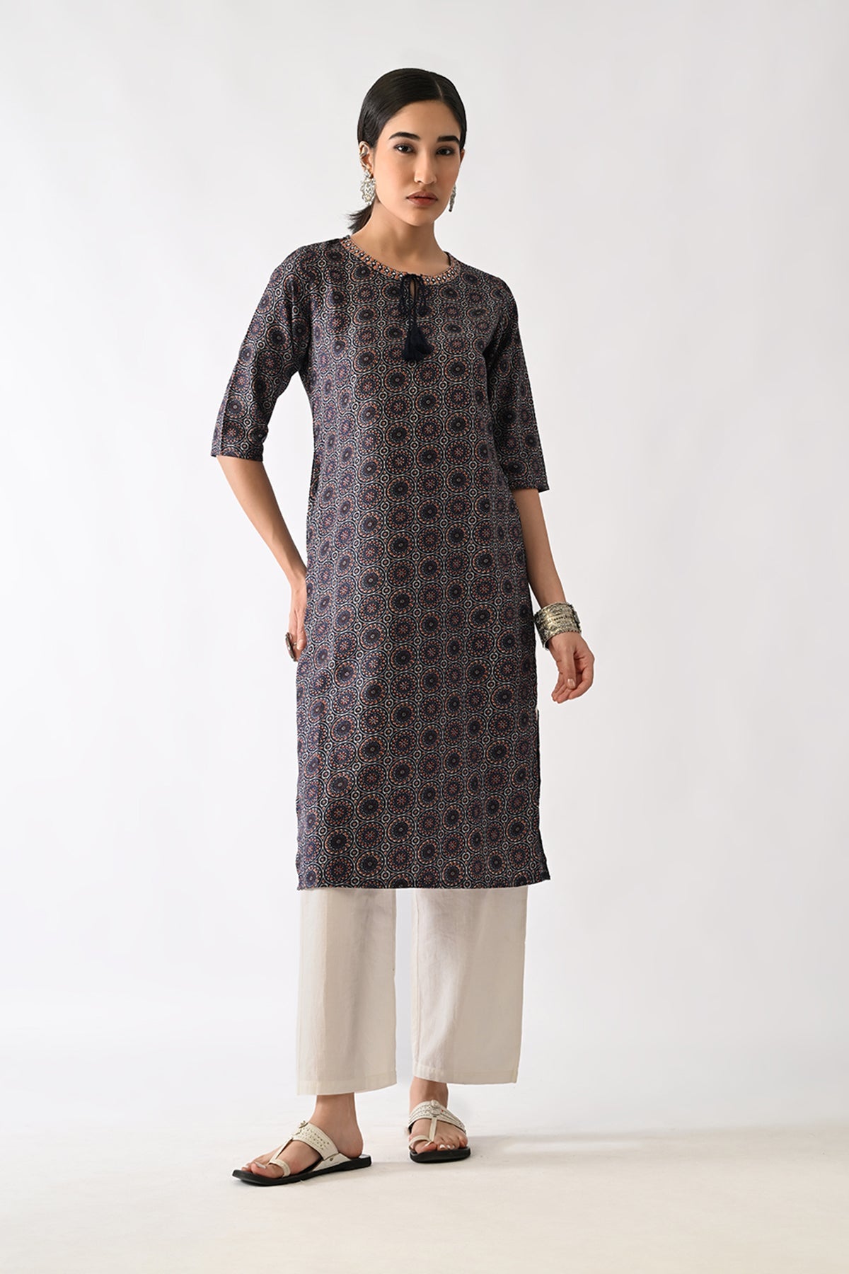 Black Printed Kurta