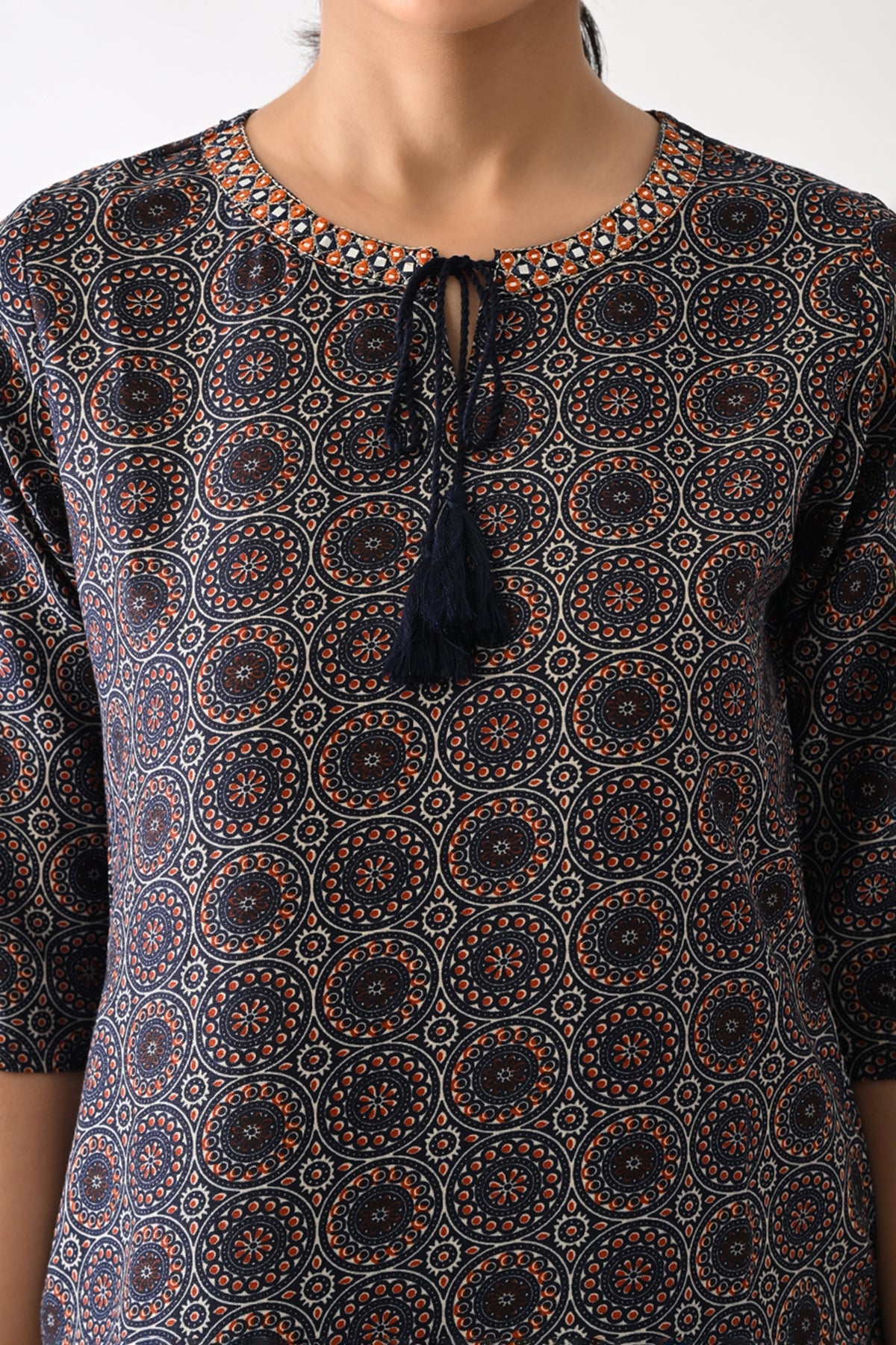 Black Printed Kurta