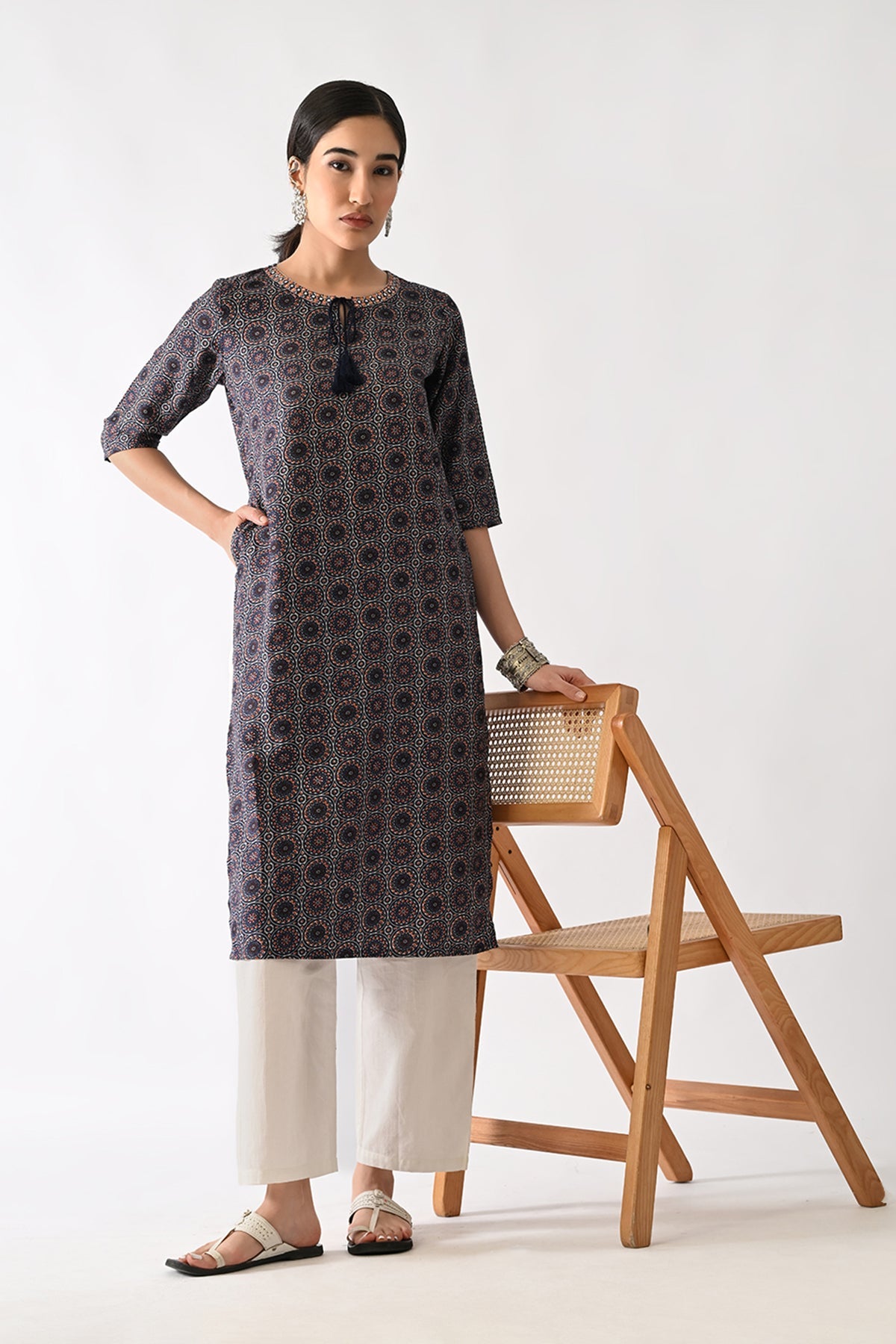 Black Printed Kurta