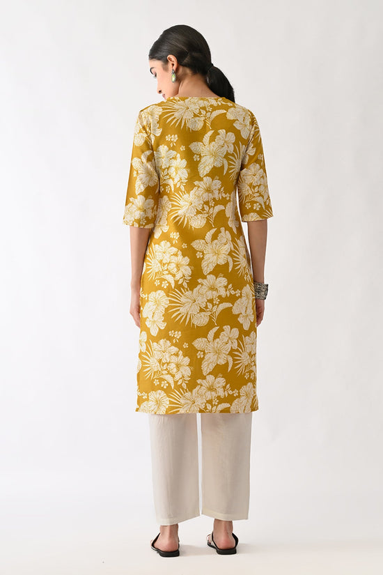 Yellow Printed Kurta