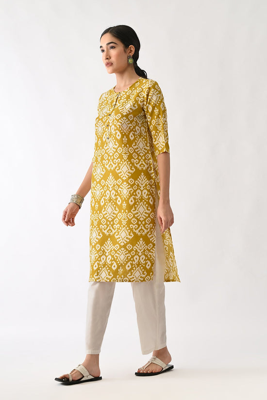 Yellow Printed Kurta