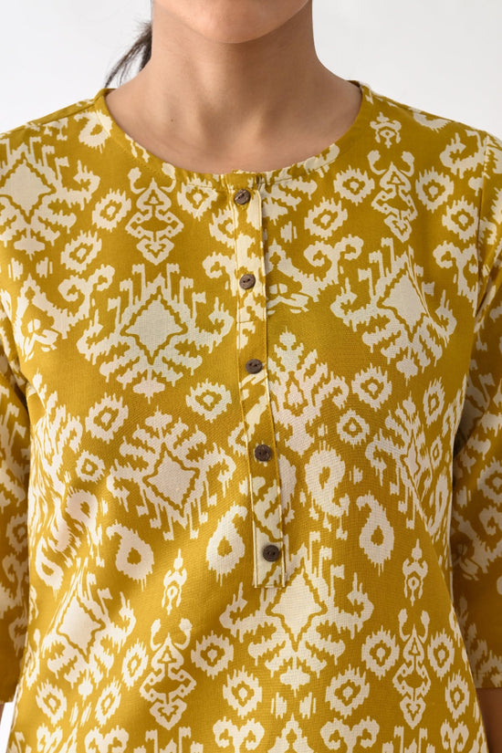 Yellow Printed Kurta