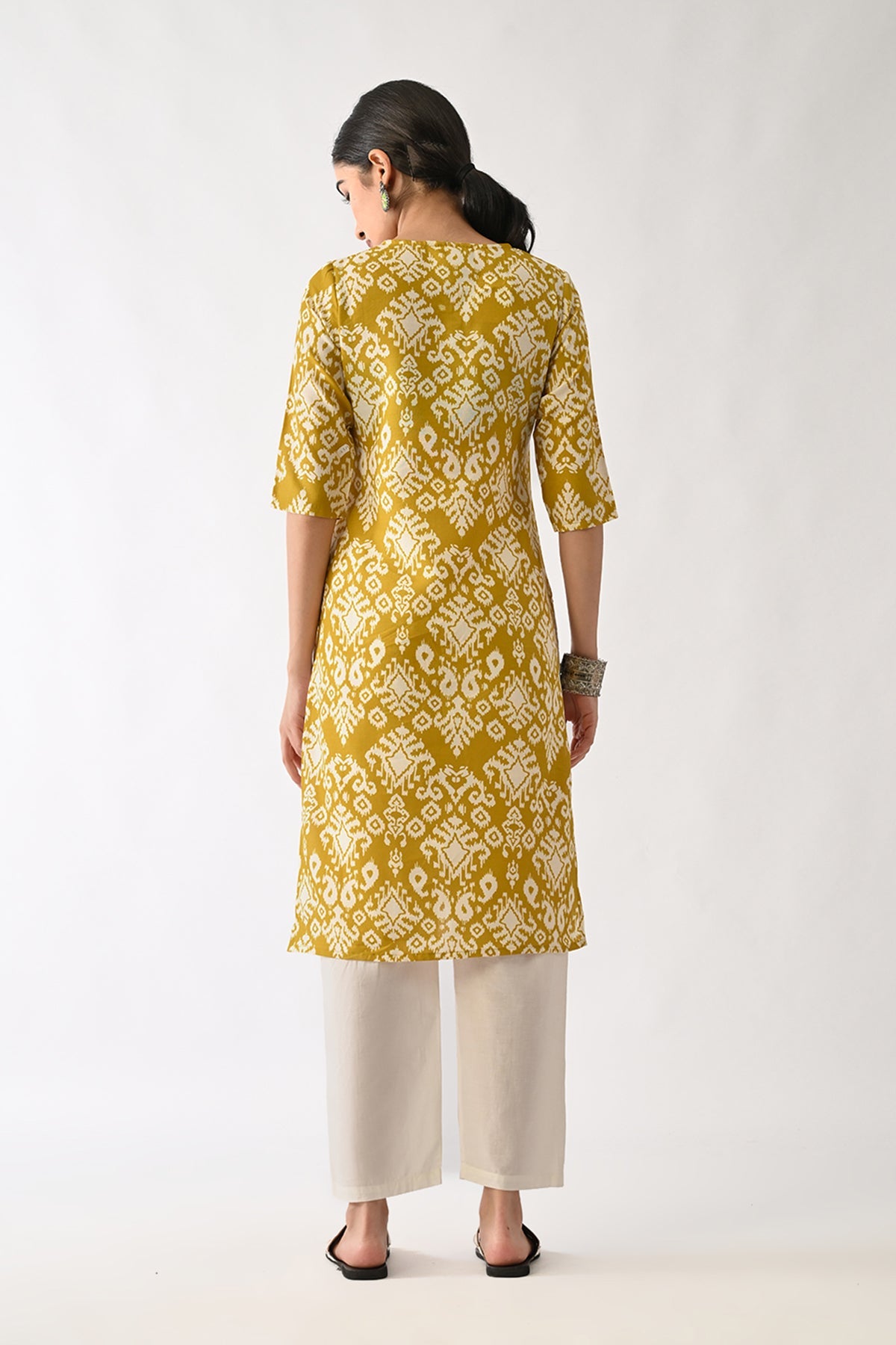 Yellow Printed Kurta