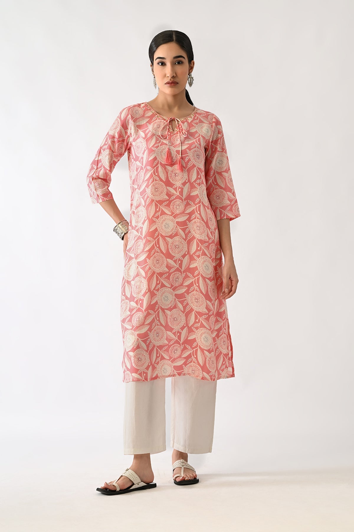 Pink Printed Kurta