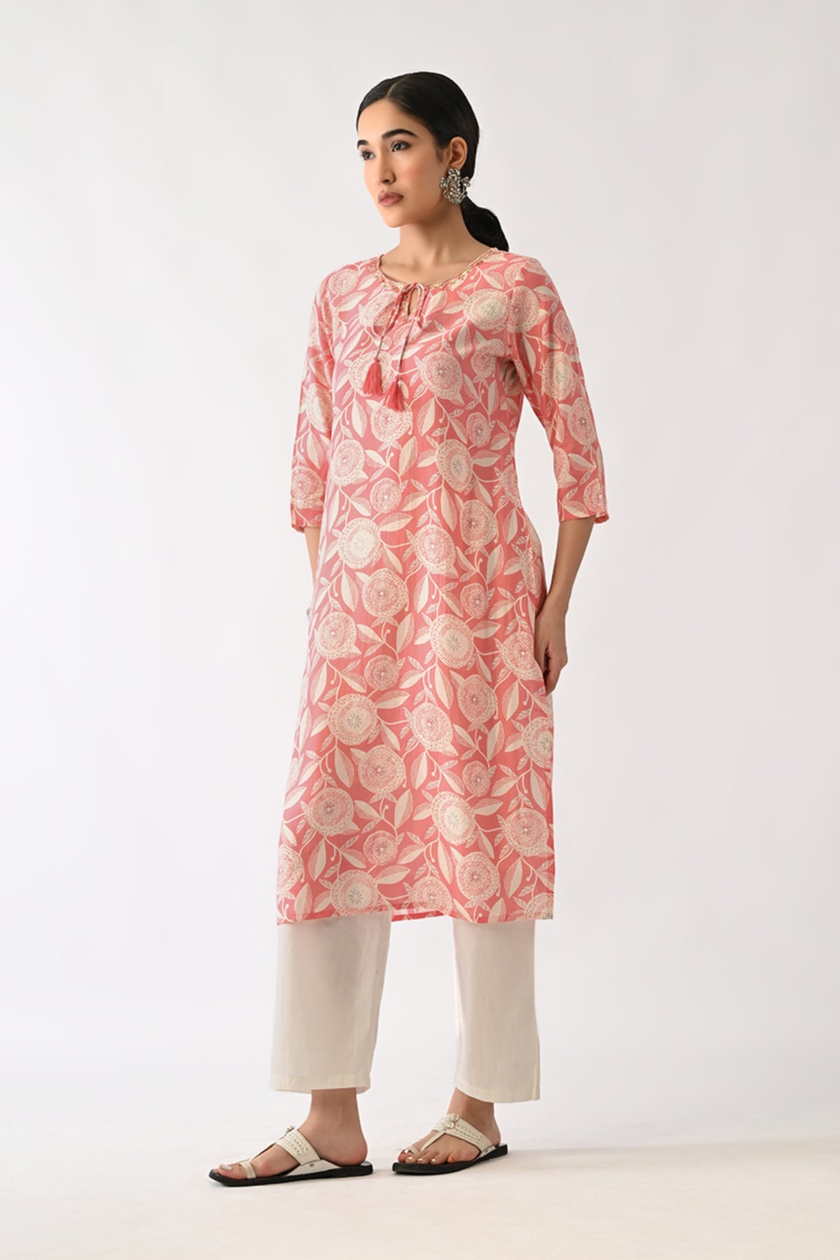Pink Printed Kurta